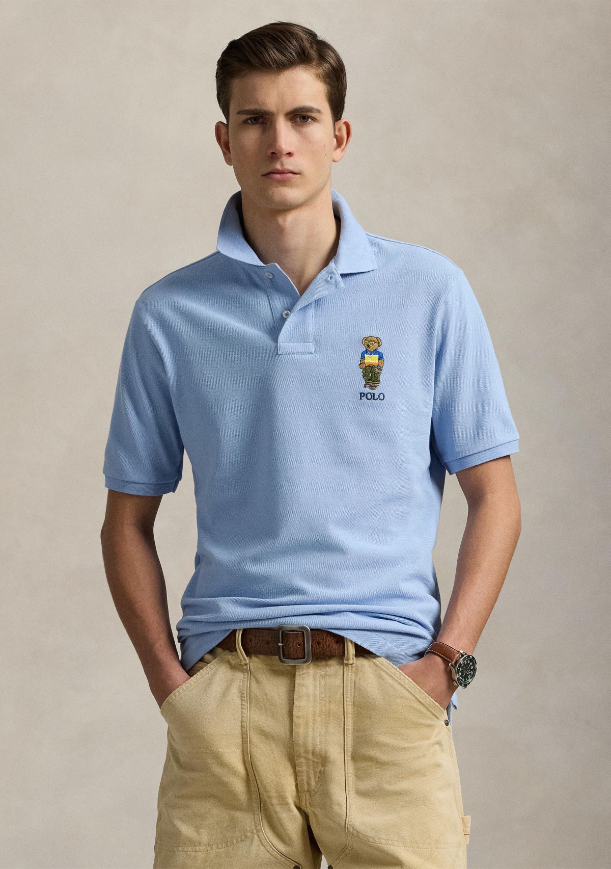 Classic Fit Polo Bear Mesh Polo Shirt