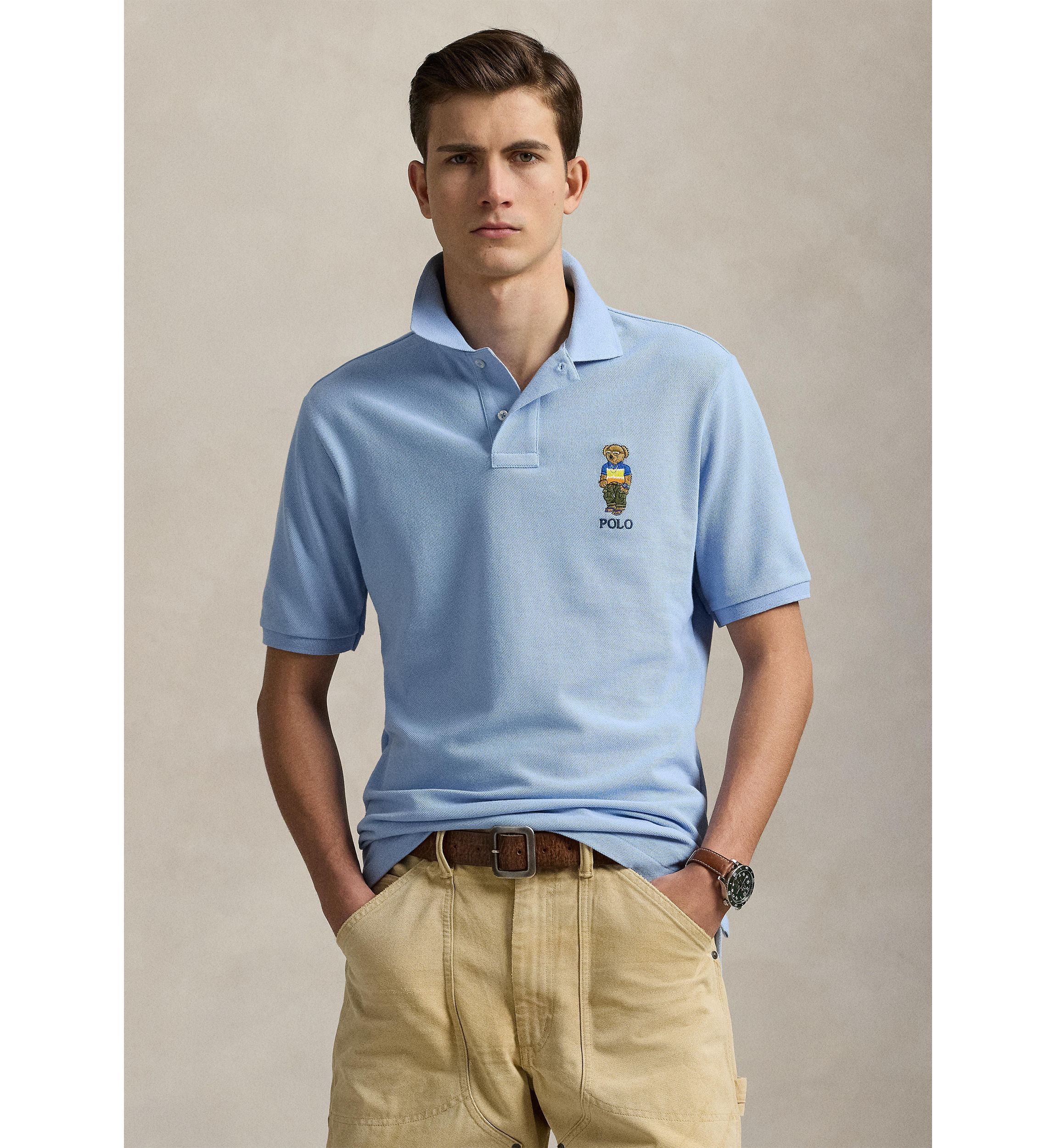 Classic Fit Polo Bear Mesh Polo Shirt
