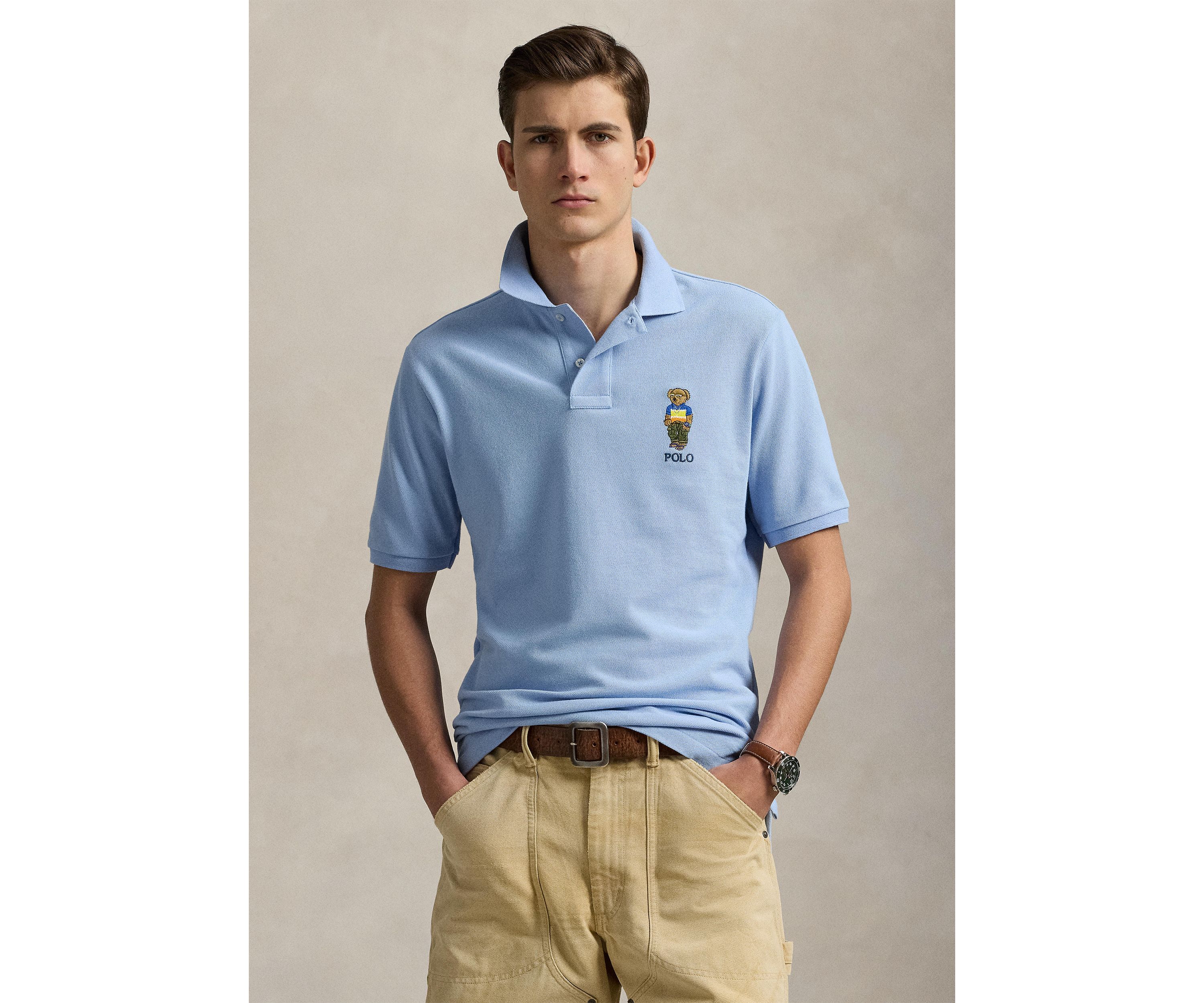 Classic Fit Polo Bear Mesh Polo Shirt
