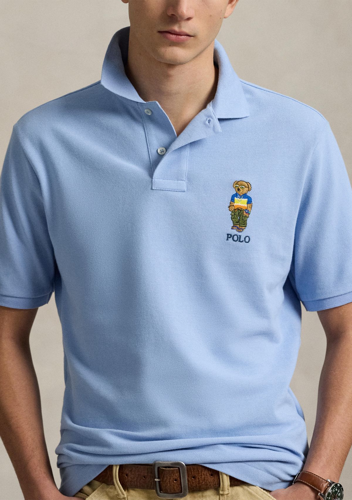 Classic Fit Polo Bear Mesh Polo Shirt