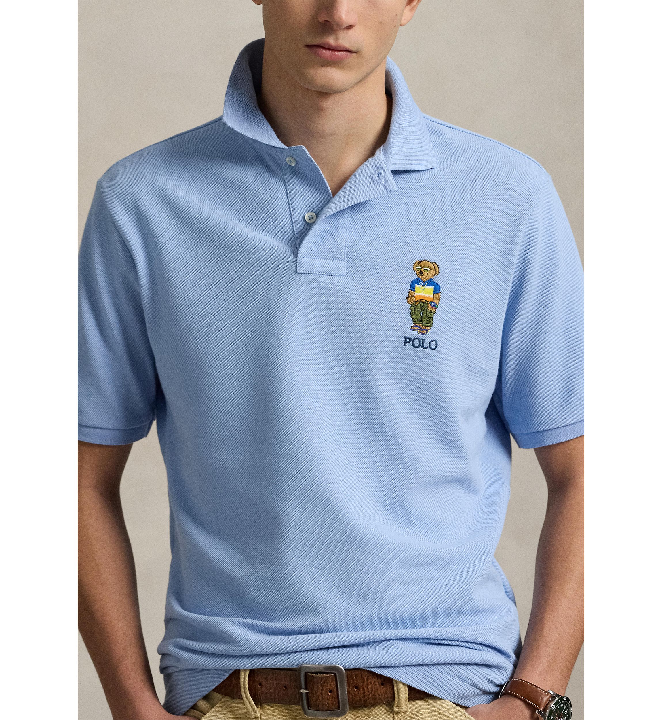 Classic Fit Polo Bear Mesh Polo Shirt