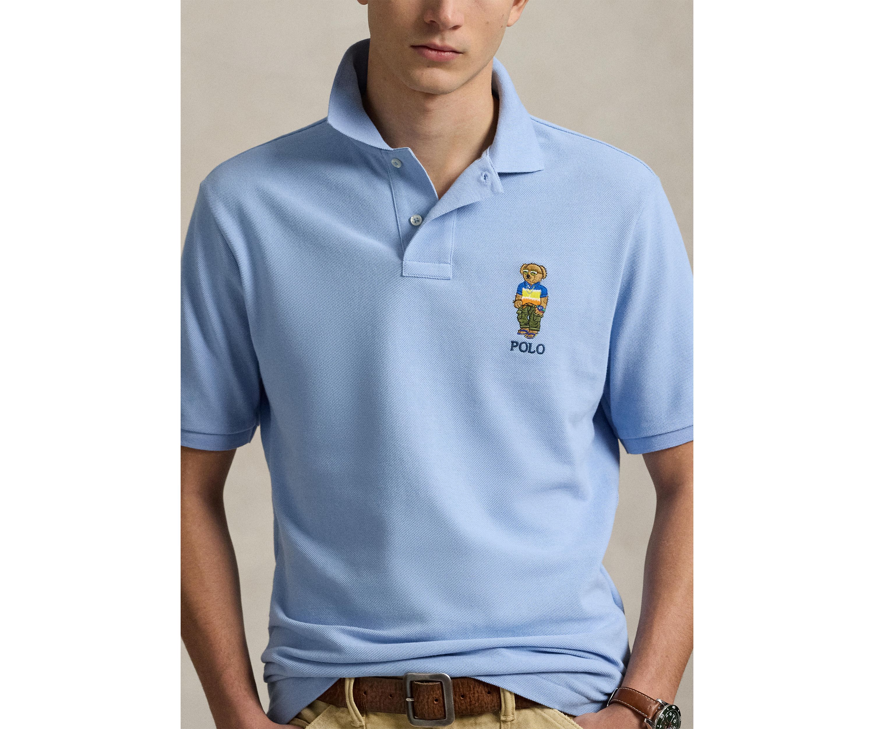 Classic Fit Polo Bear Mesh Polo Shirt