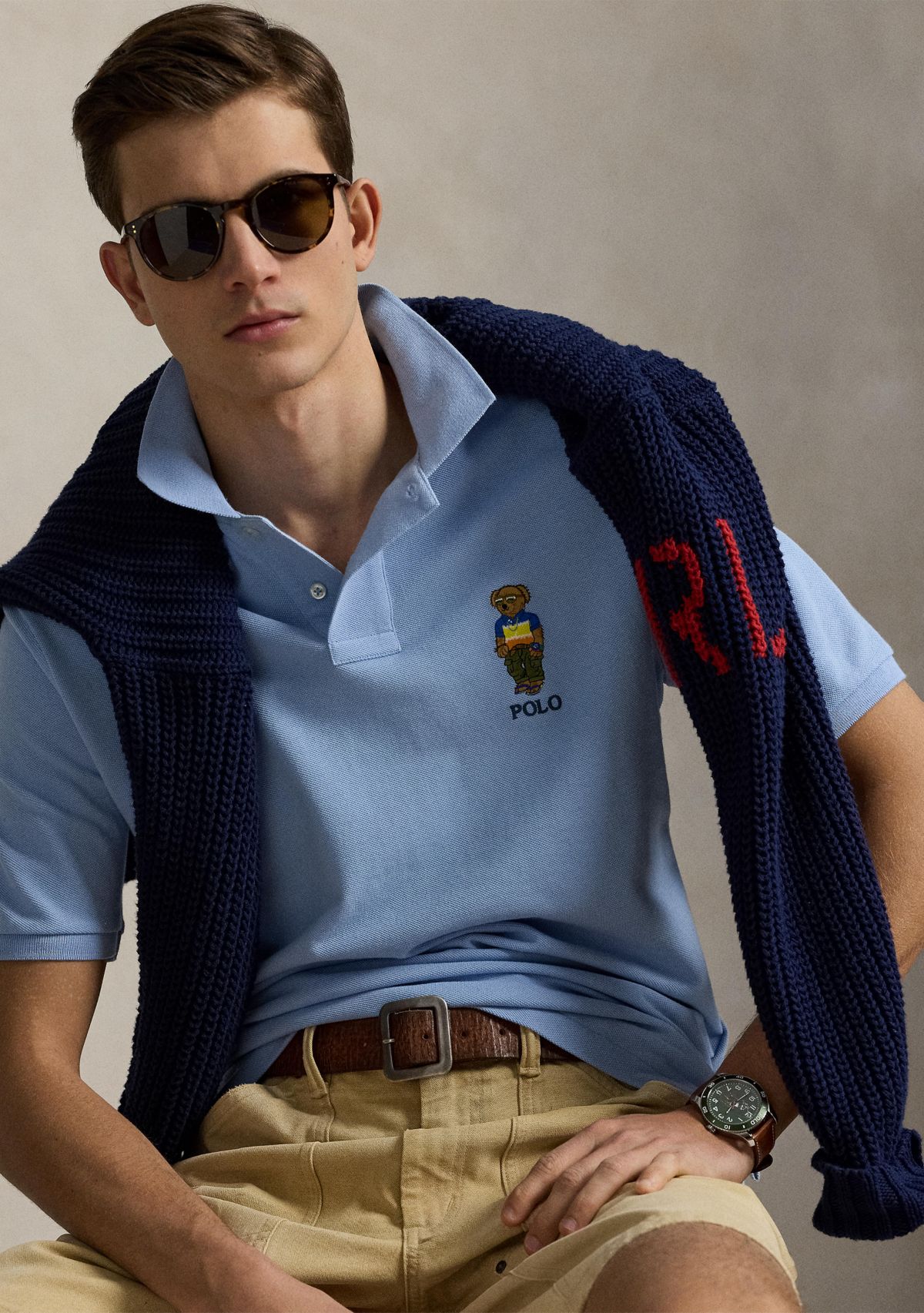 Classic Fit Polo Bear Mesh Polo Shirt