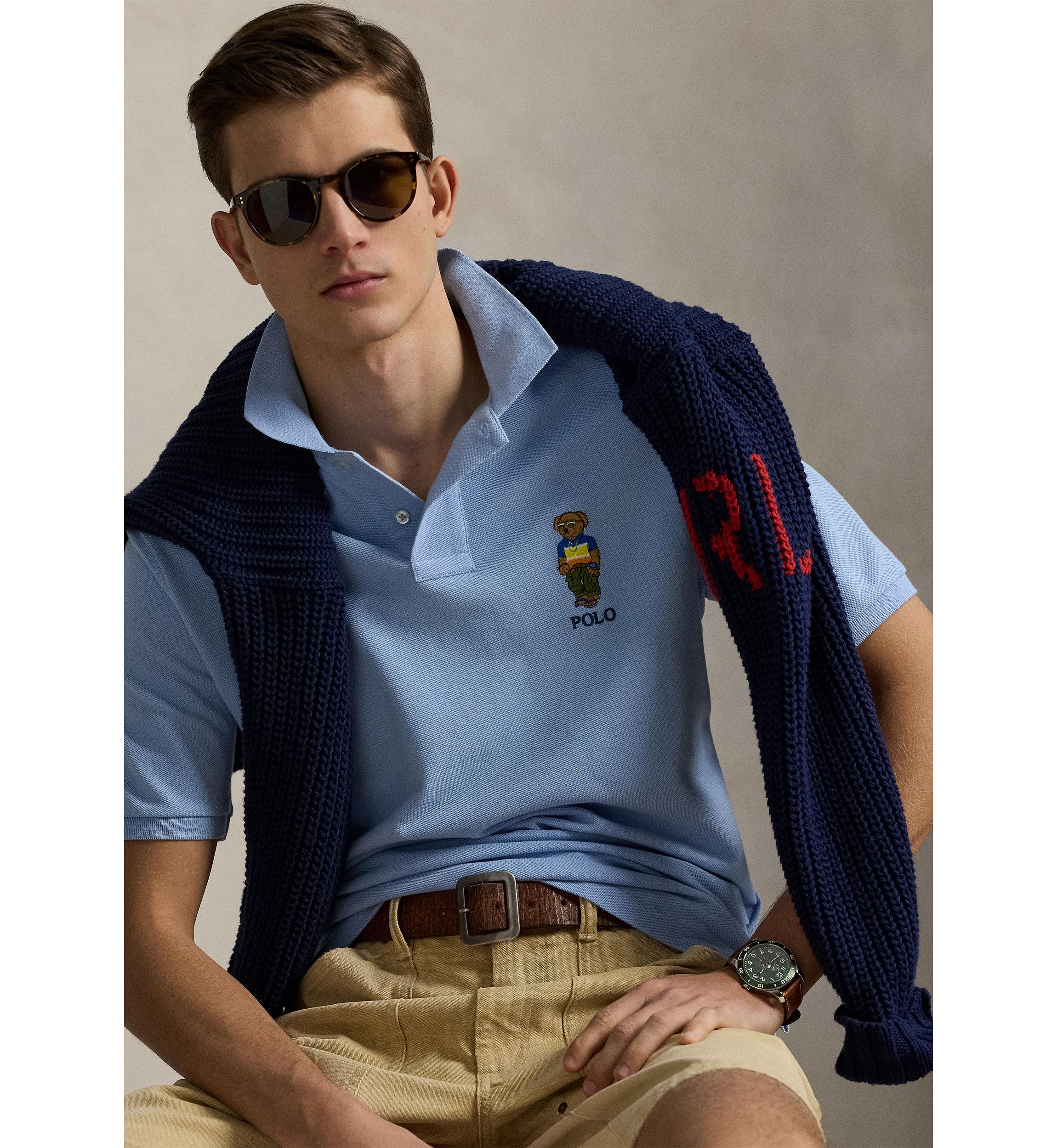 Classic Fit Polo Bear Mesh Polo Shirt
