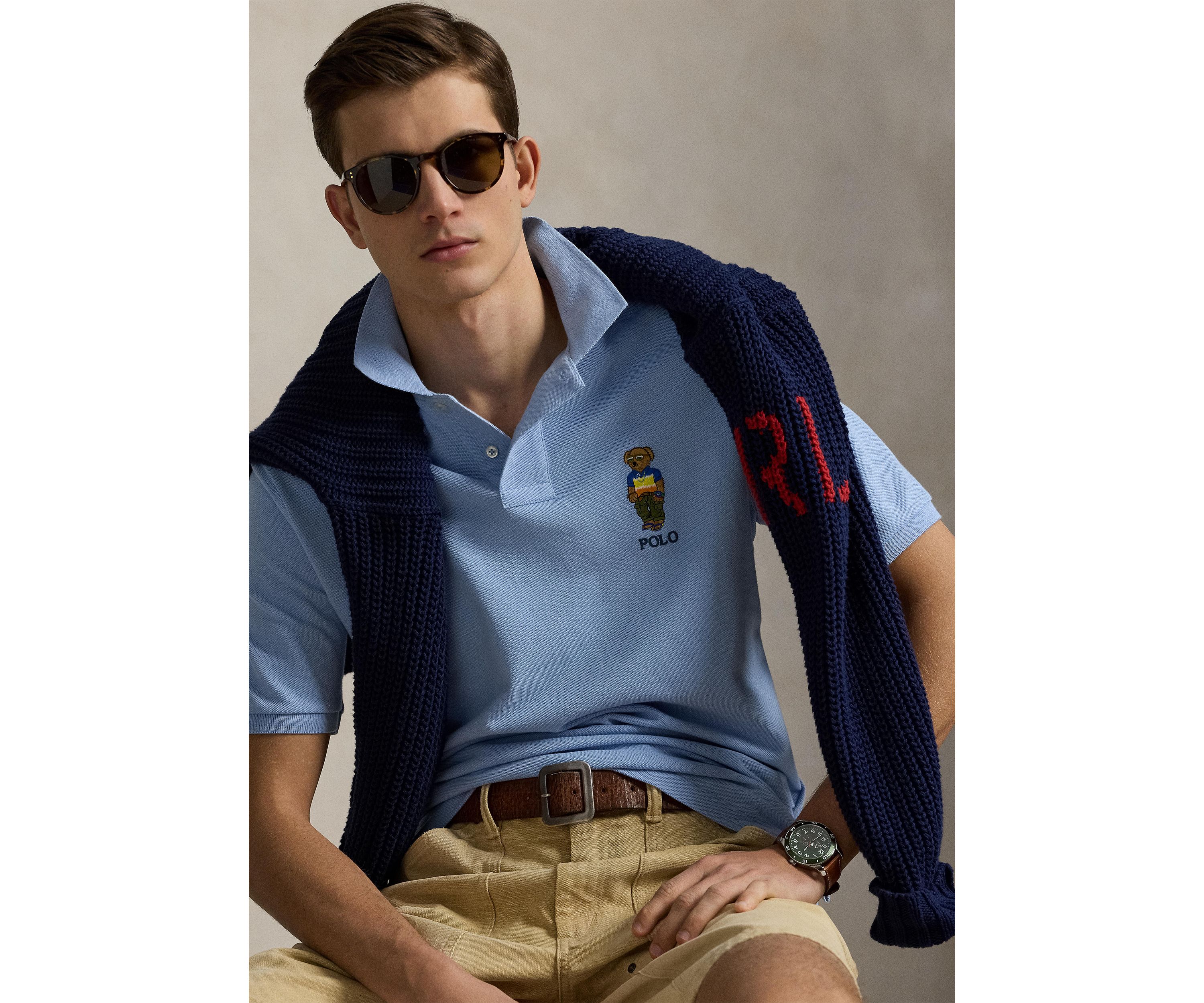 Classic Fit Polo Bear Mesh Polo Shirt