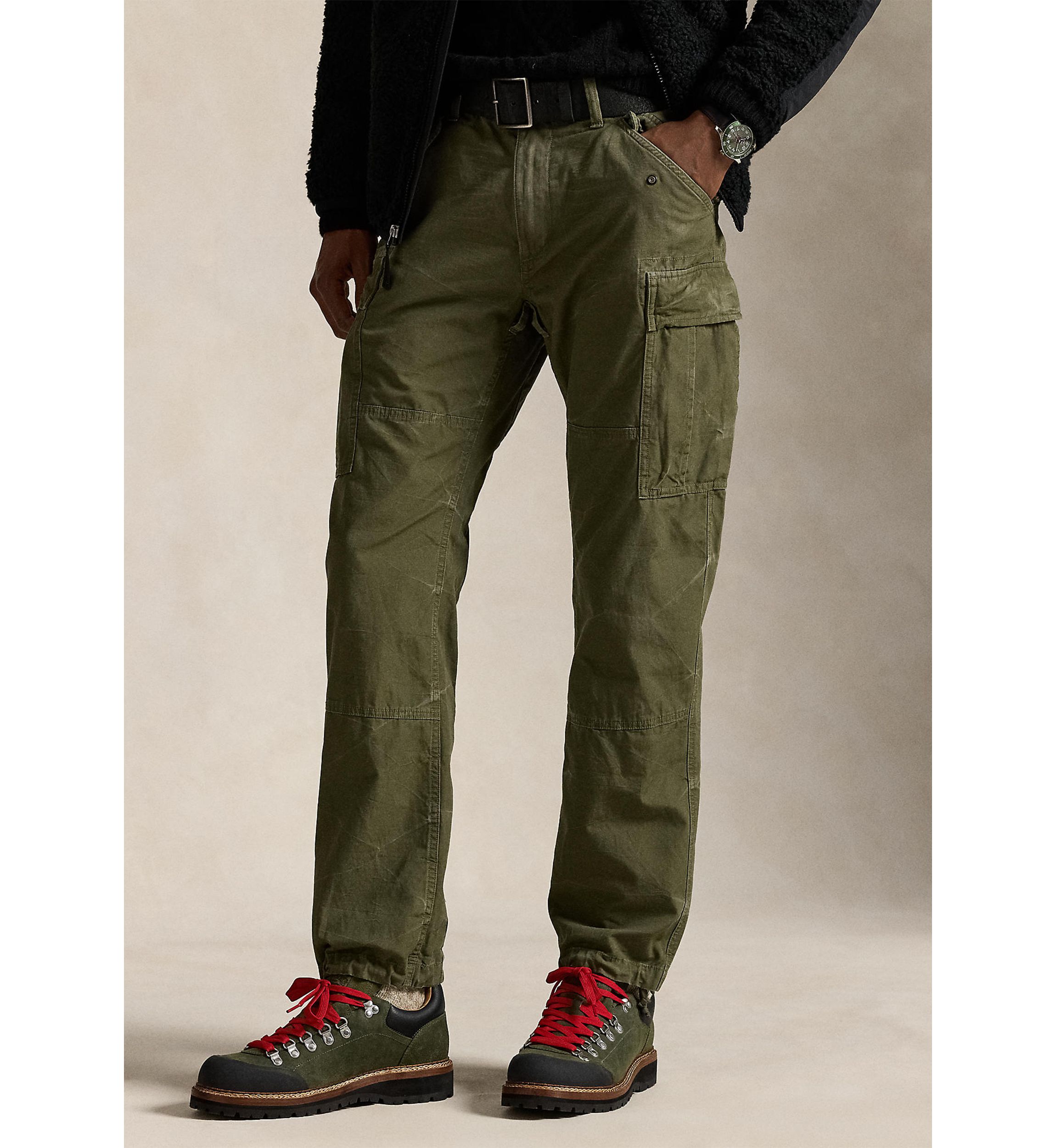 Mens Classic Fit Camo Canvas Cargo Pants