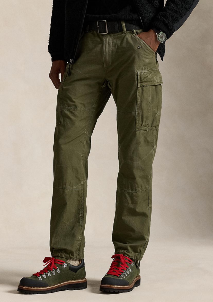 Mens Classic Fit Camo Canvas Cargo Pants