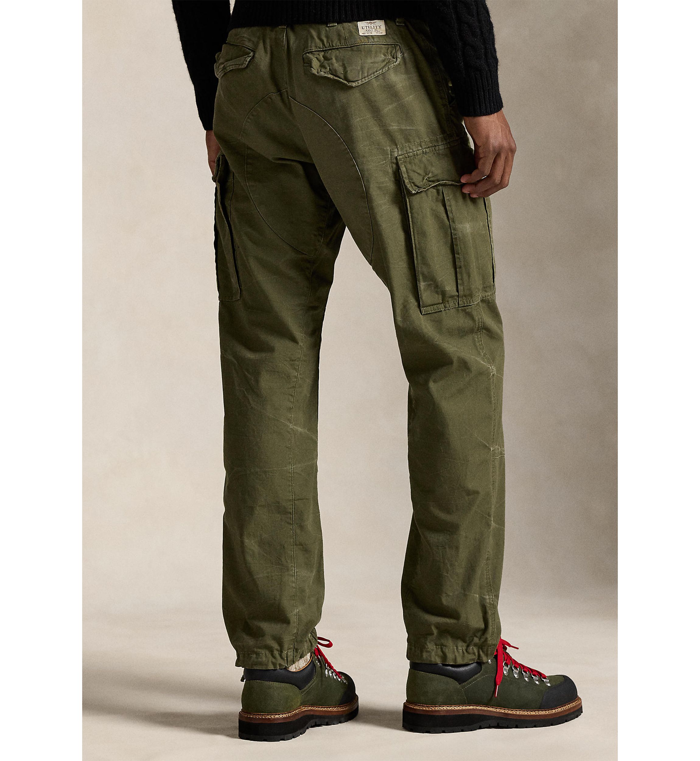 Mens Classic Fit Camo Canvas Cargo Pants