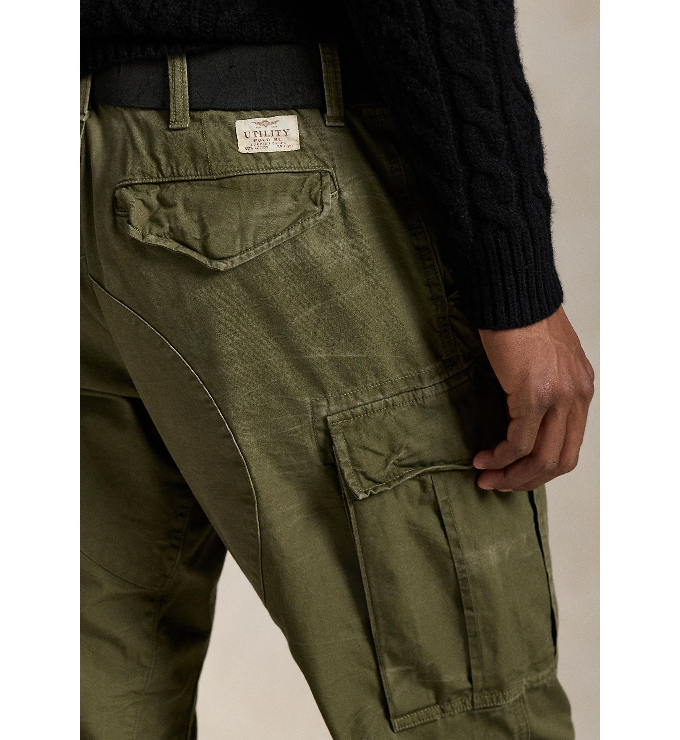 Mens Classic Fit Camo Canvas Cargo Pants