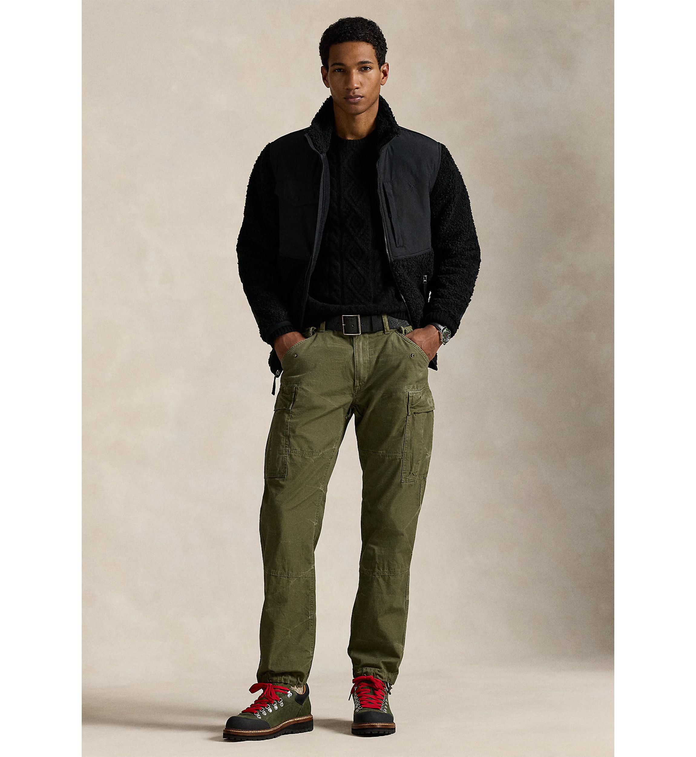 Mens Classic Fit Camo Canvas Cargo Pants