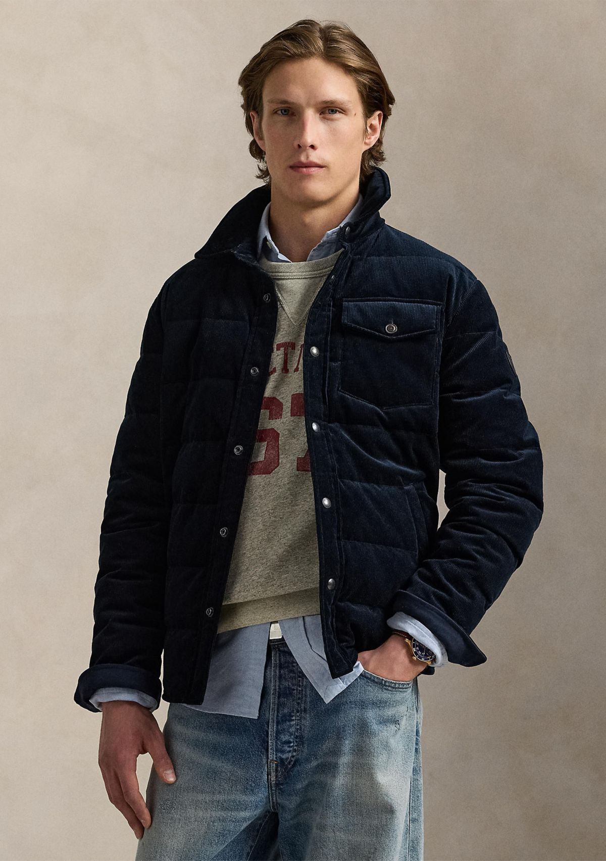 Quilted Corduroy Shirt Jacket
