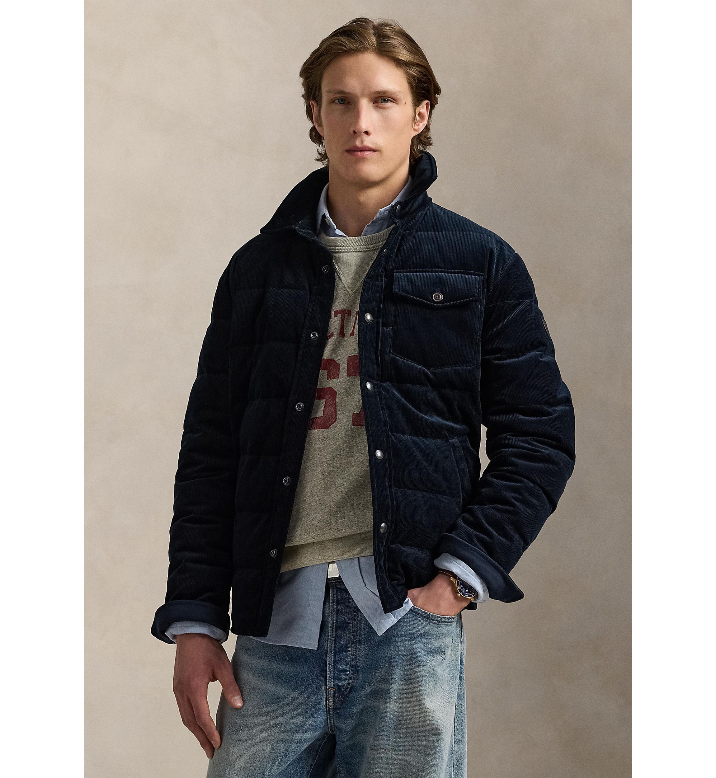 Quilted Corduroy Shirt Jacket