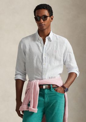 Polo Ralph Lauren Men's Classic Fit Striped Linen Shirt, 2XL