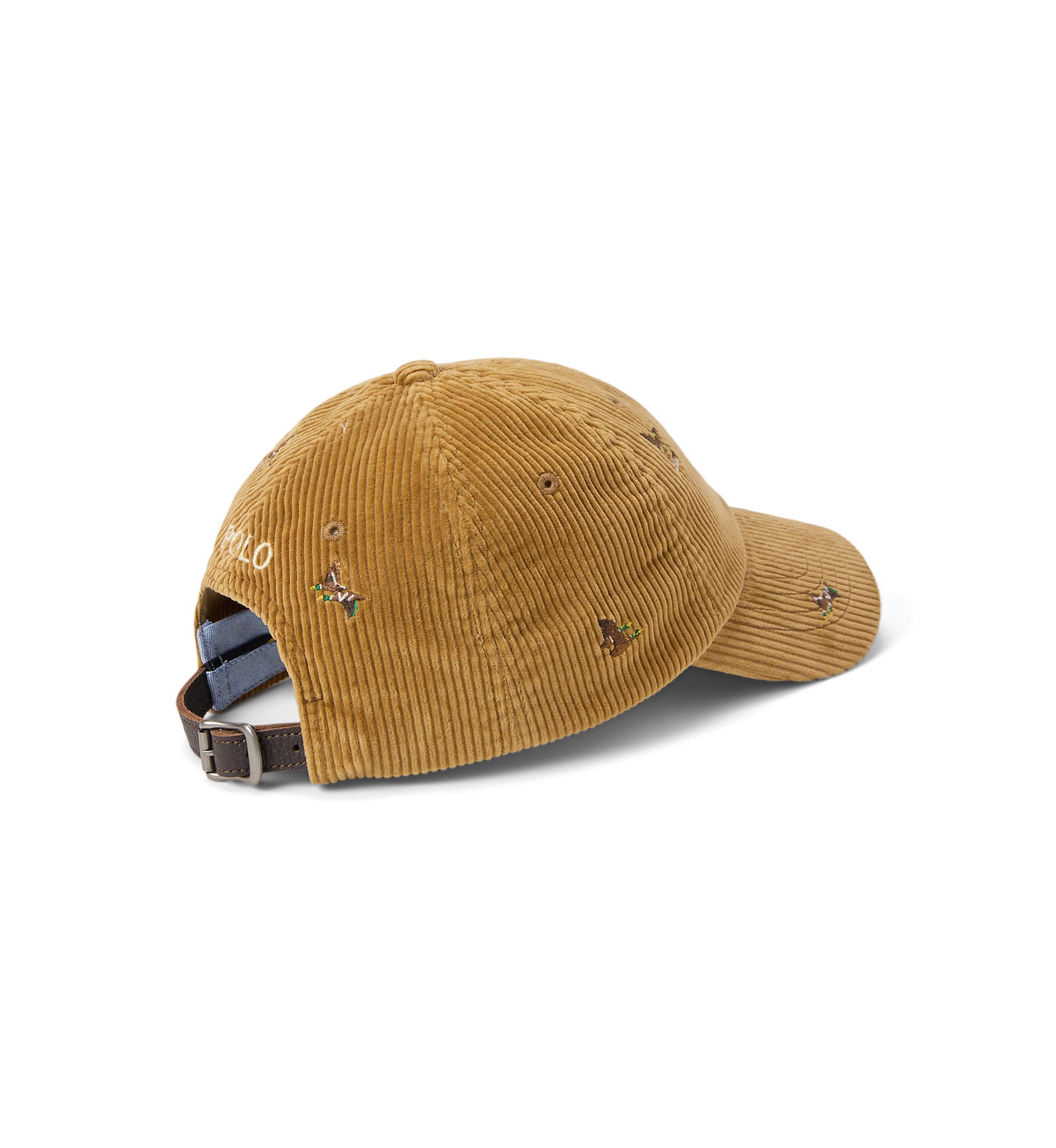 Duck-Embroidered Corduroy Ball Cap