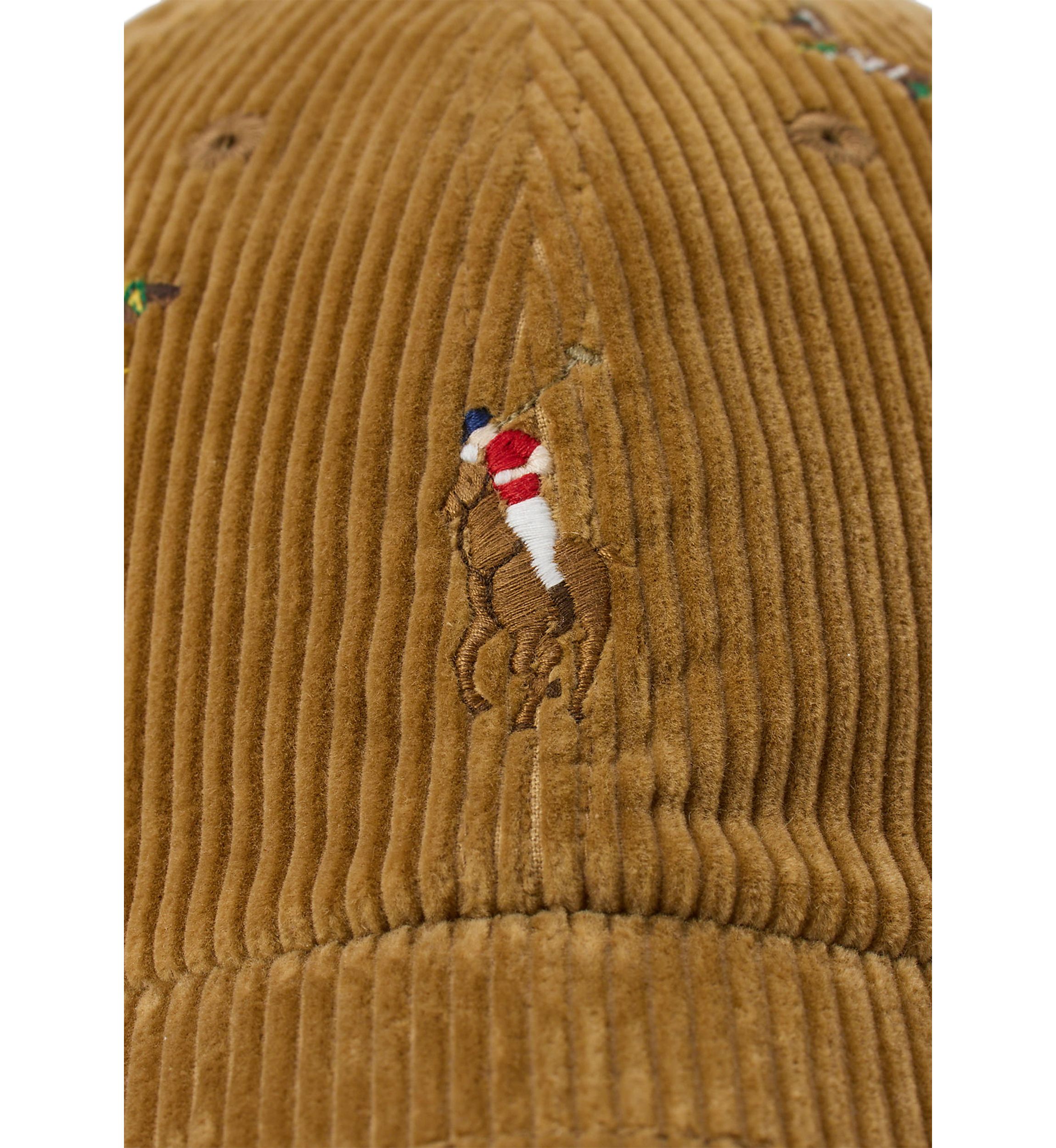 Duck-Embroidered Corduroy Ball Cap