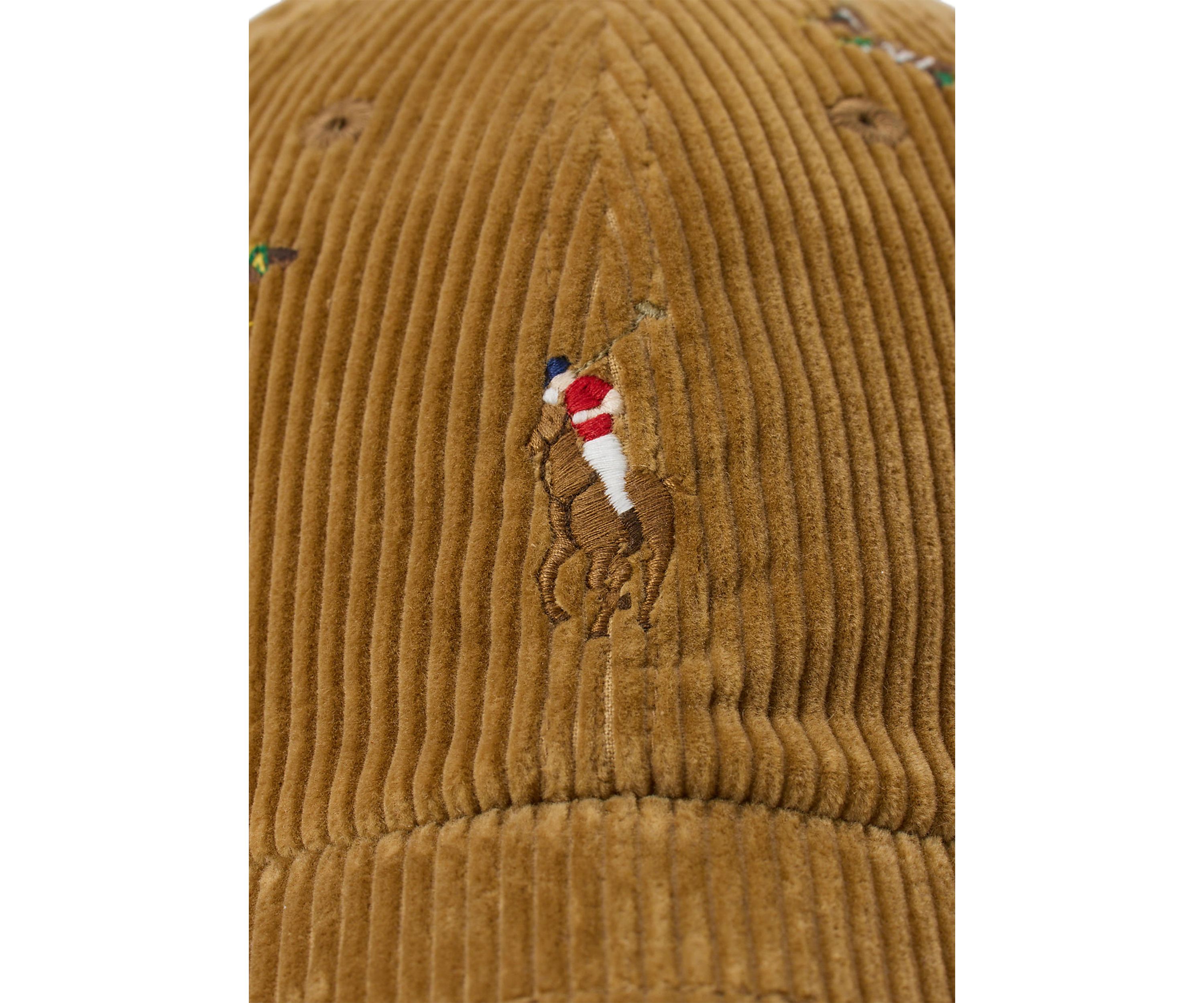Duck-Embroidered Corduroy Ball Cap