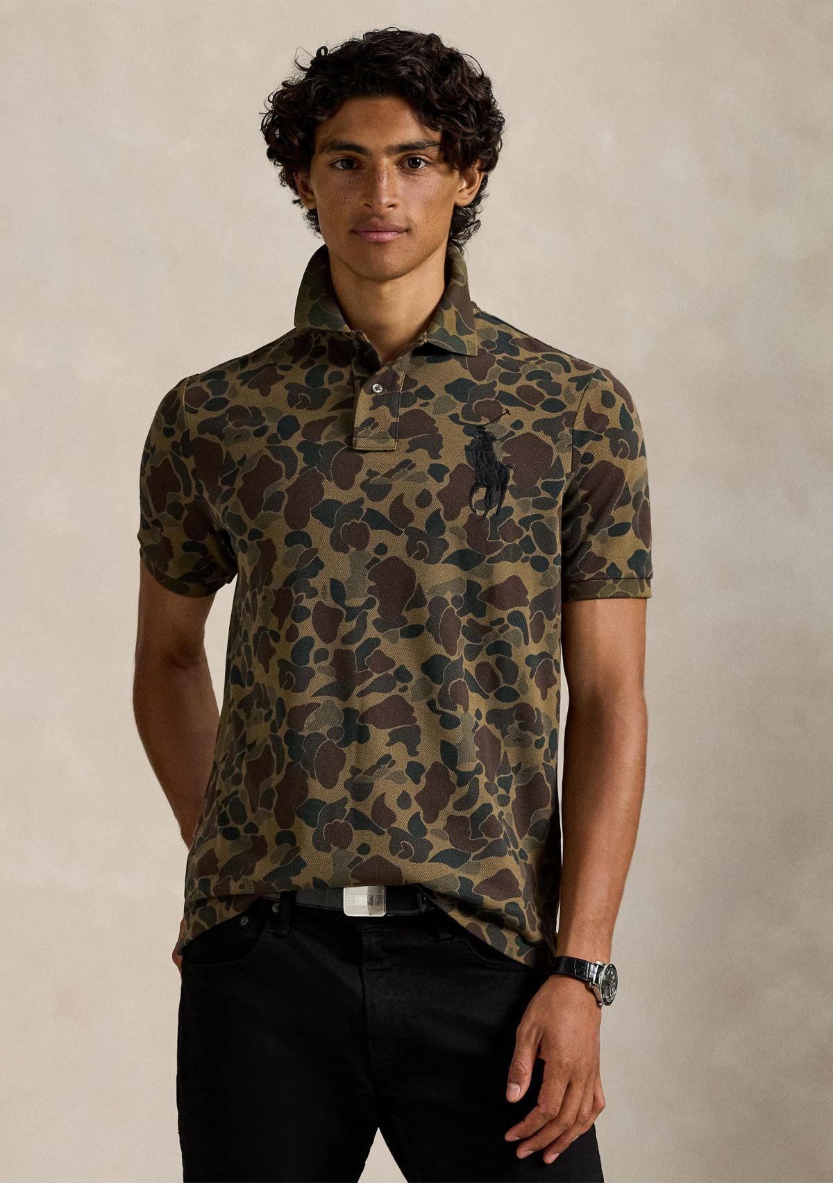 Classic Big Pony Camo Mesh Polo Shirt