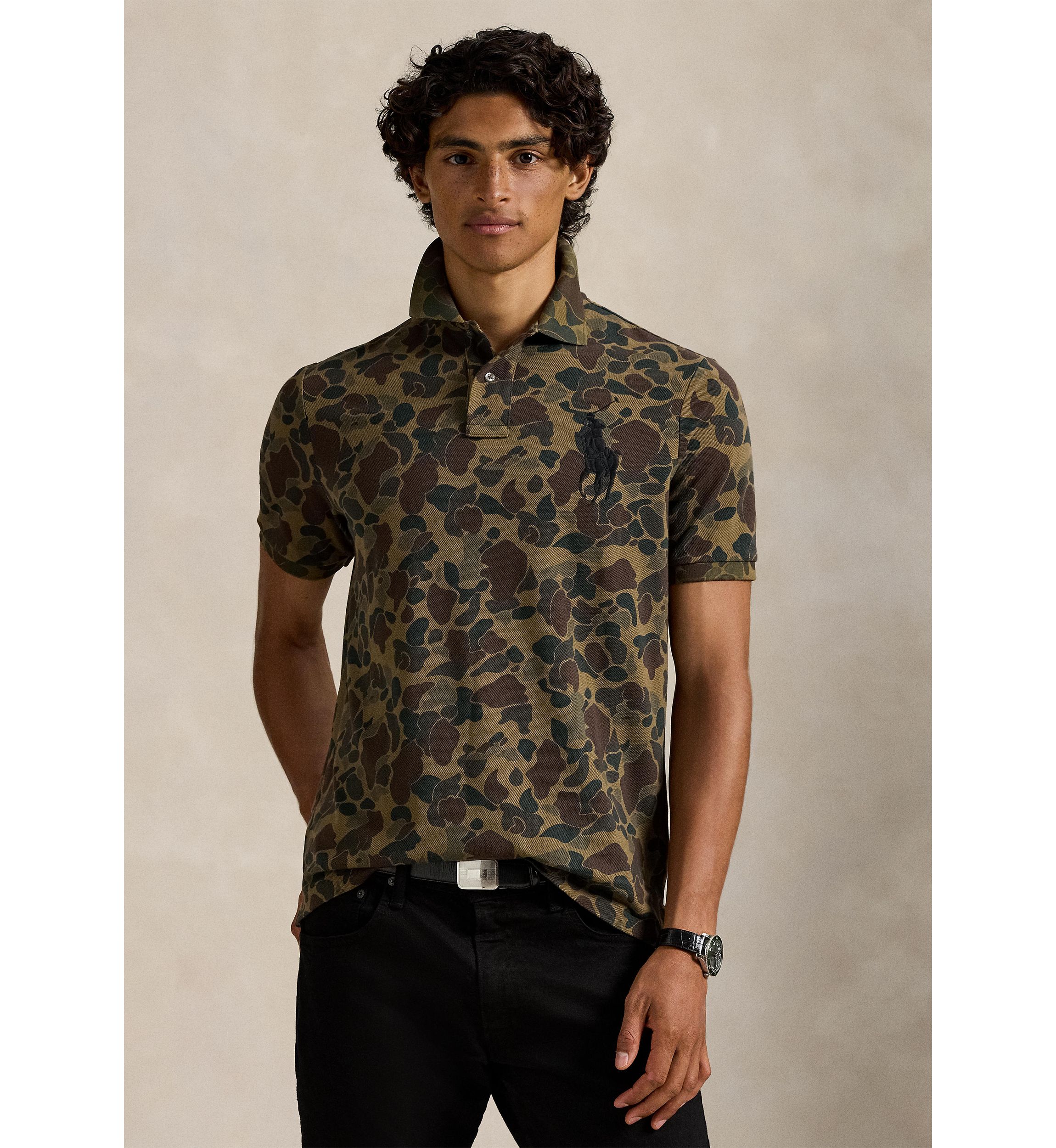 Classic Big Pony Camo Mesh Polo Shirt