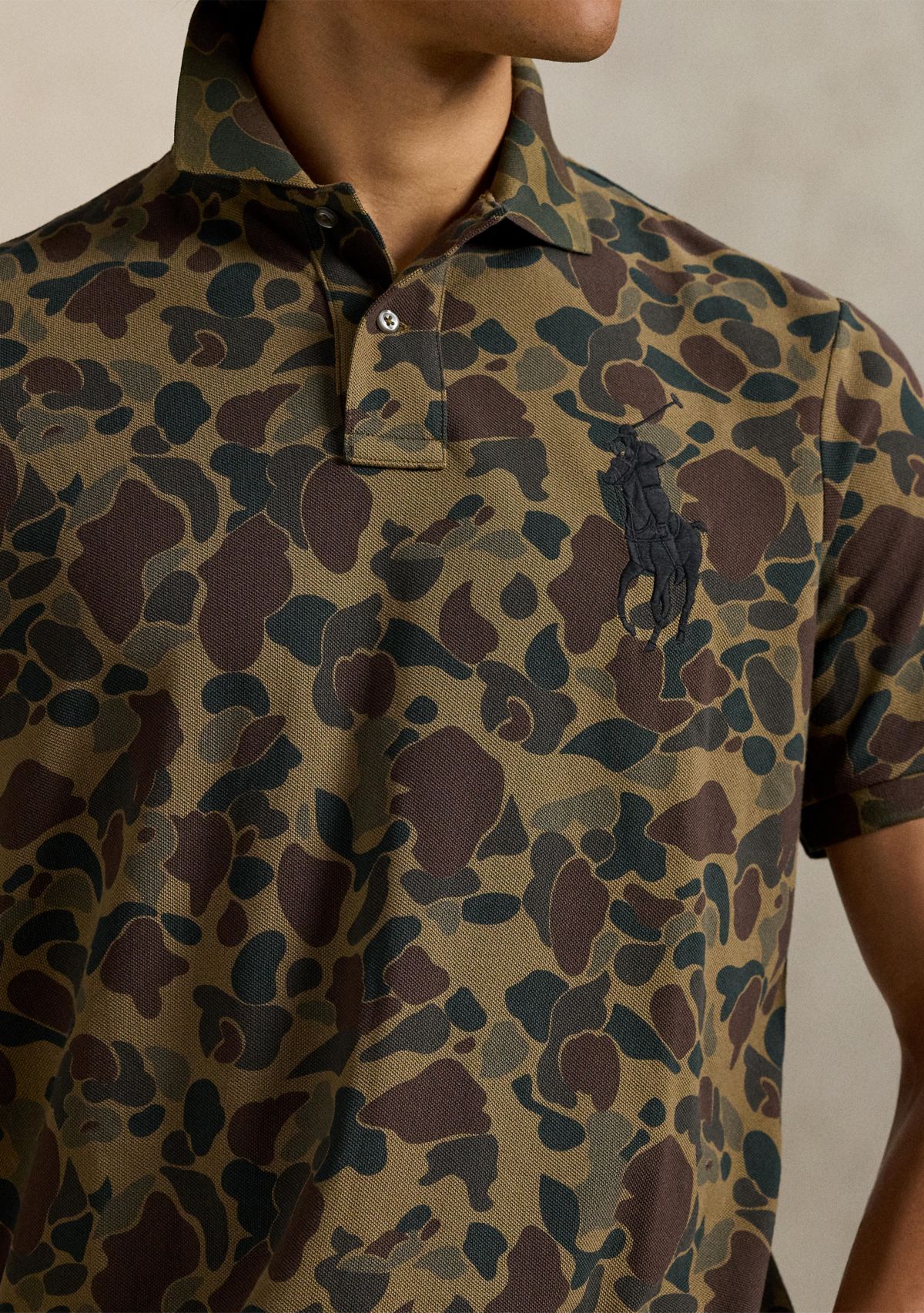 Classic Big Pony Camo Mesh Polo Shirt