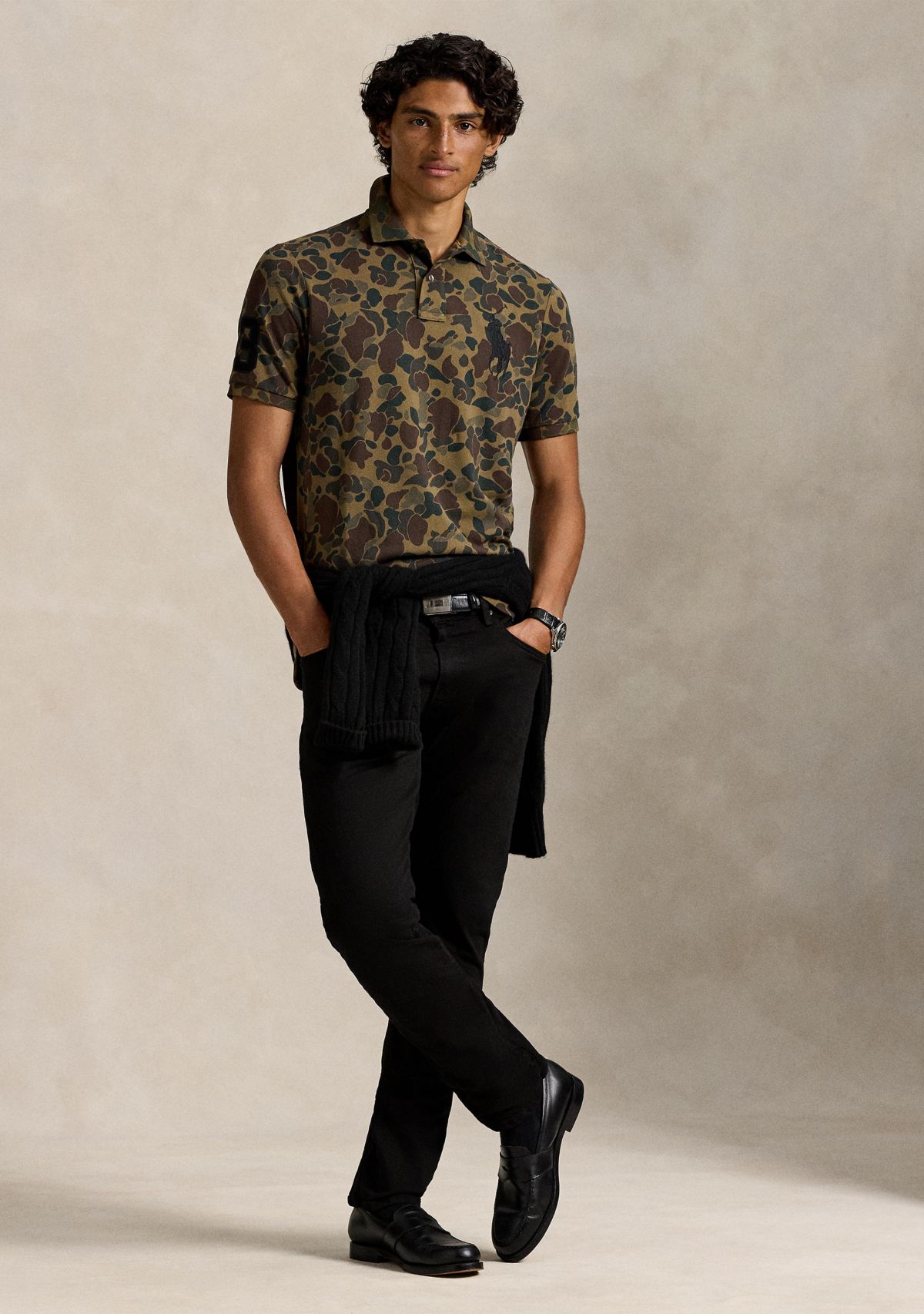 Classic Big Pony Camo Mesh Polo Shirt