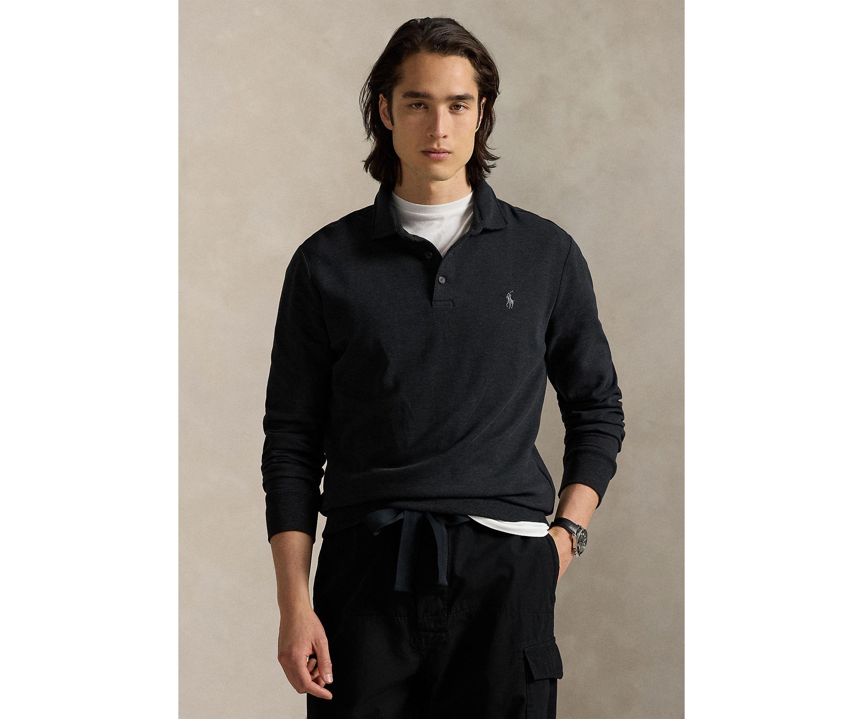 Luxury Jersey Polo Collar Pullover