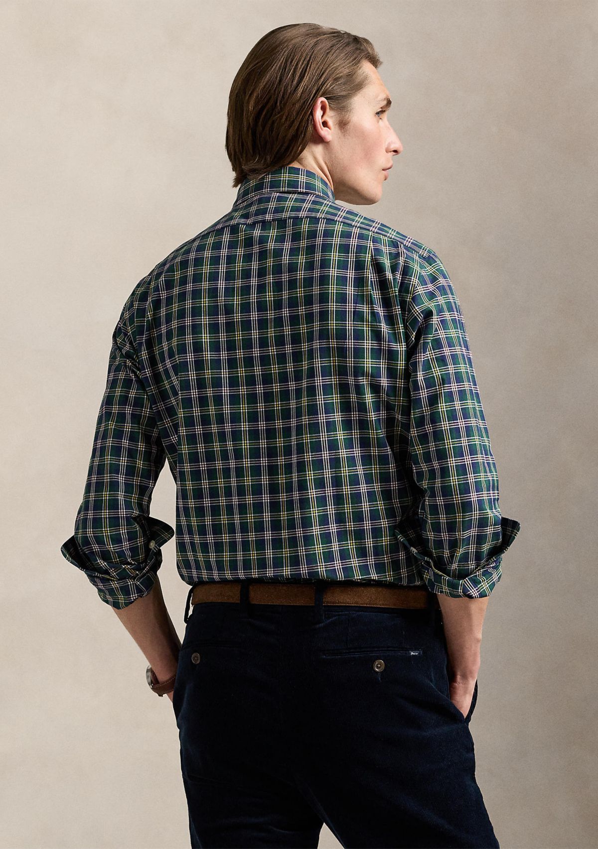 Classic Fit Plaid Poplin Shirt