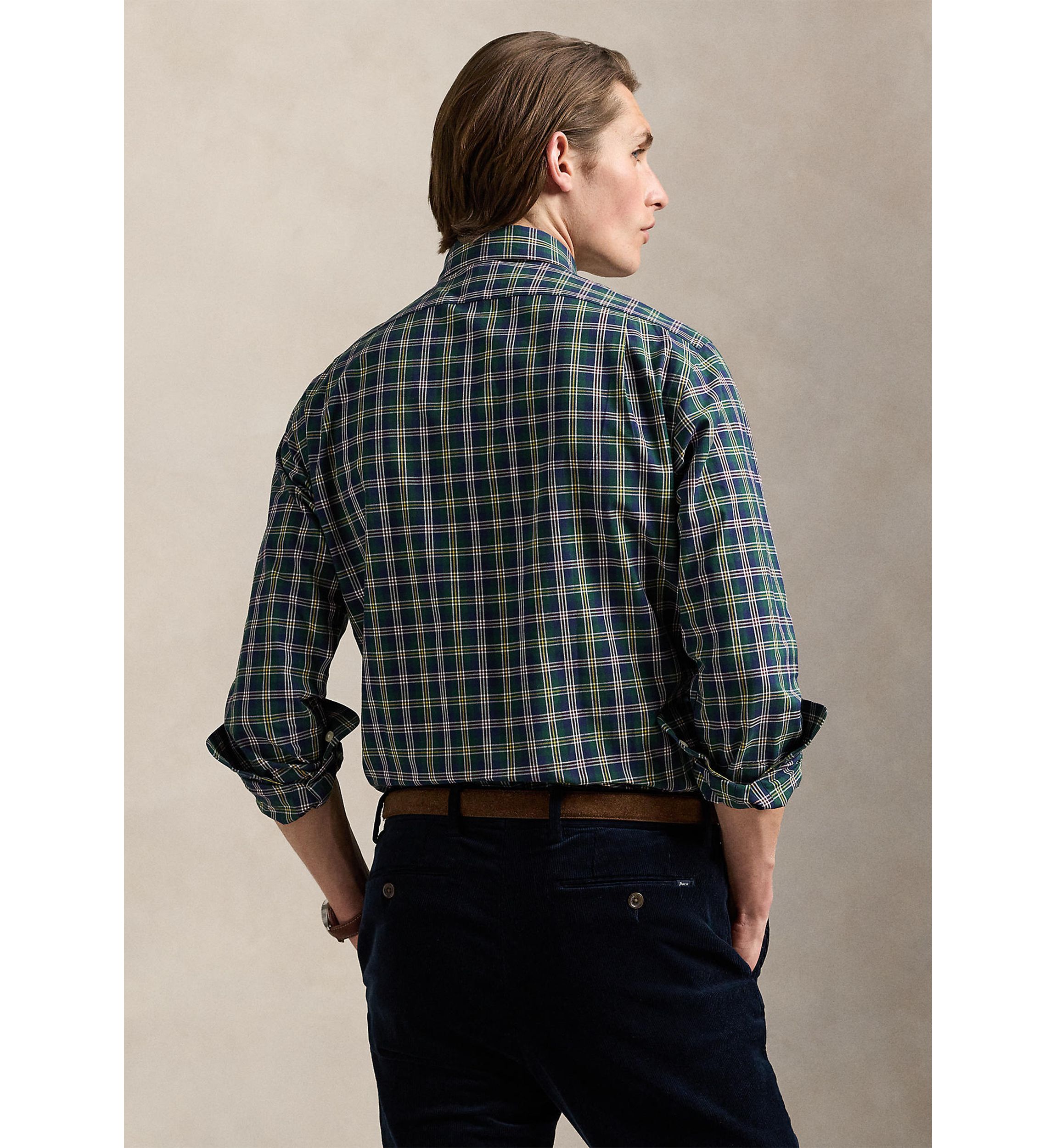 Classic Fit Plaid Poplin Shirt