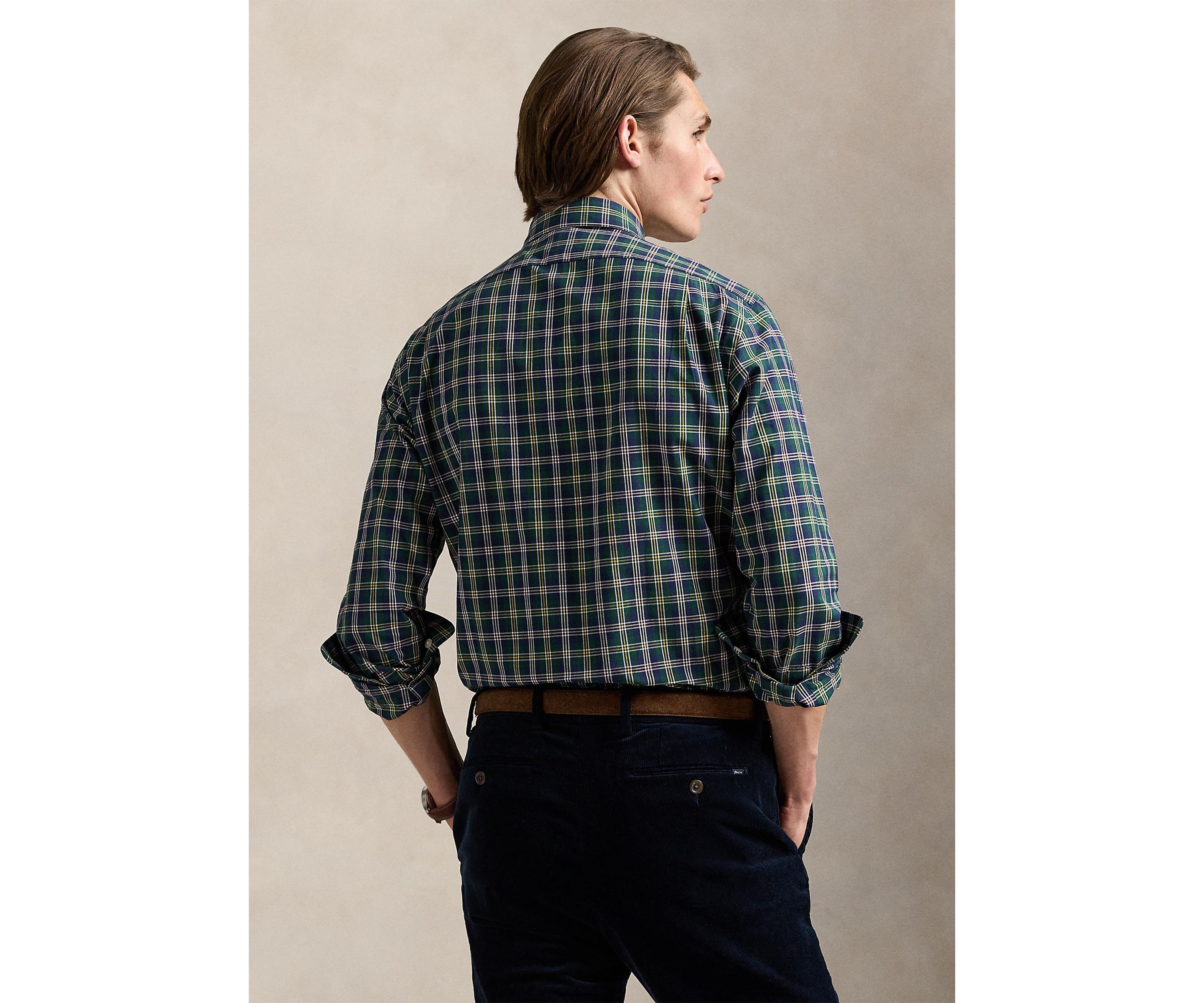 Classic Fit Plaid Poplin Shirt