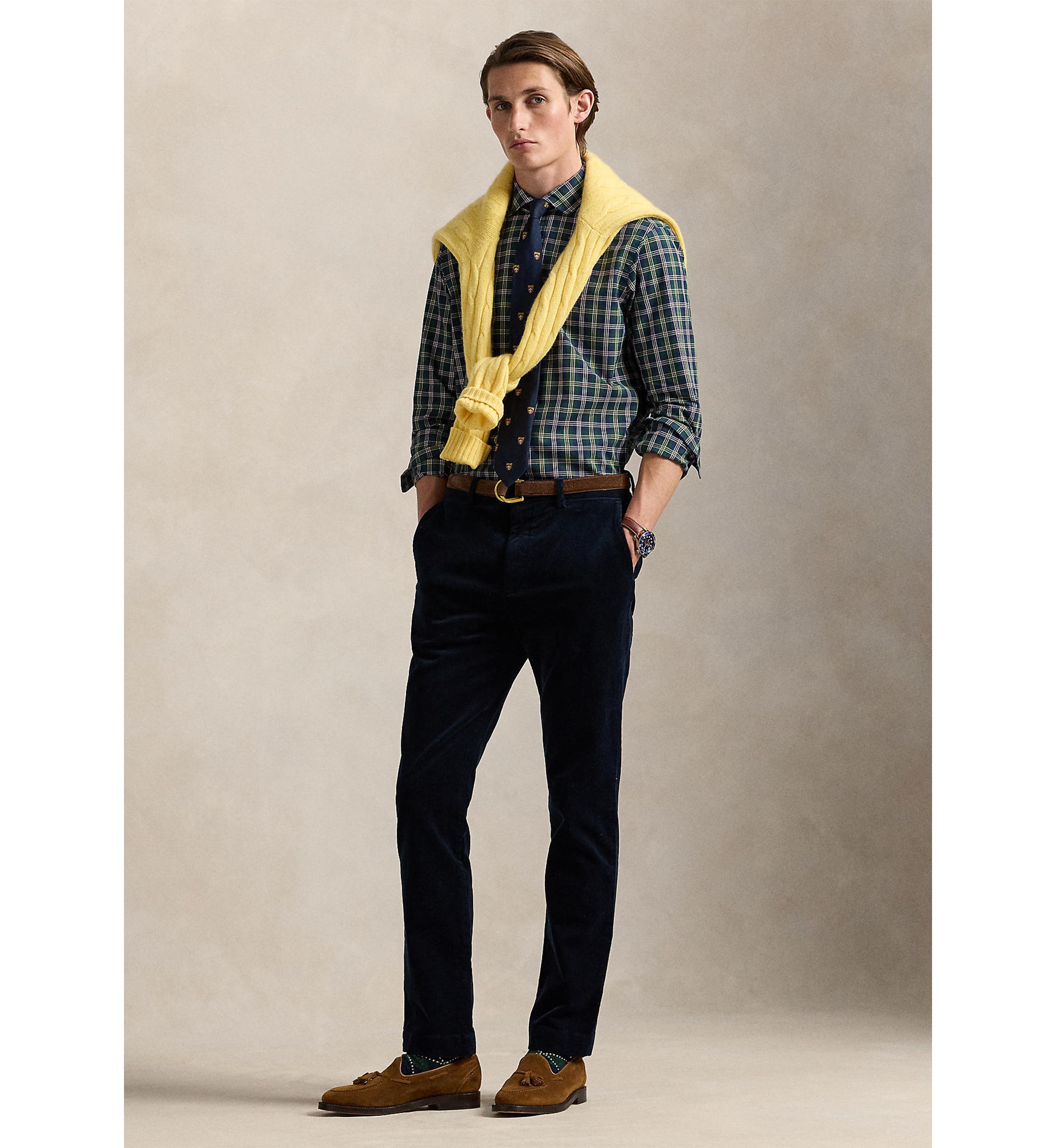 Classic Fit Plaid Poplin Shirt