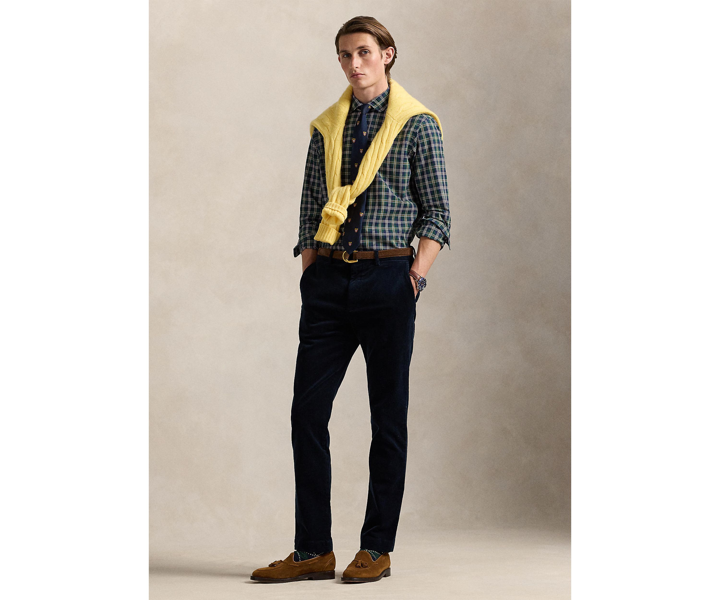 Classic Fit Plaid Poplin Shirt