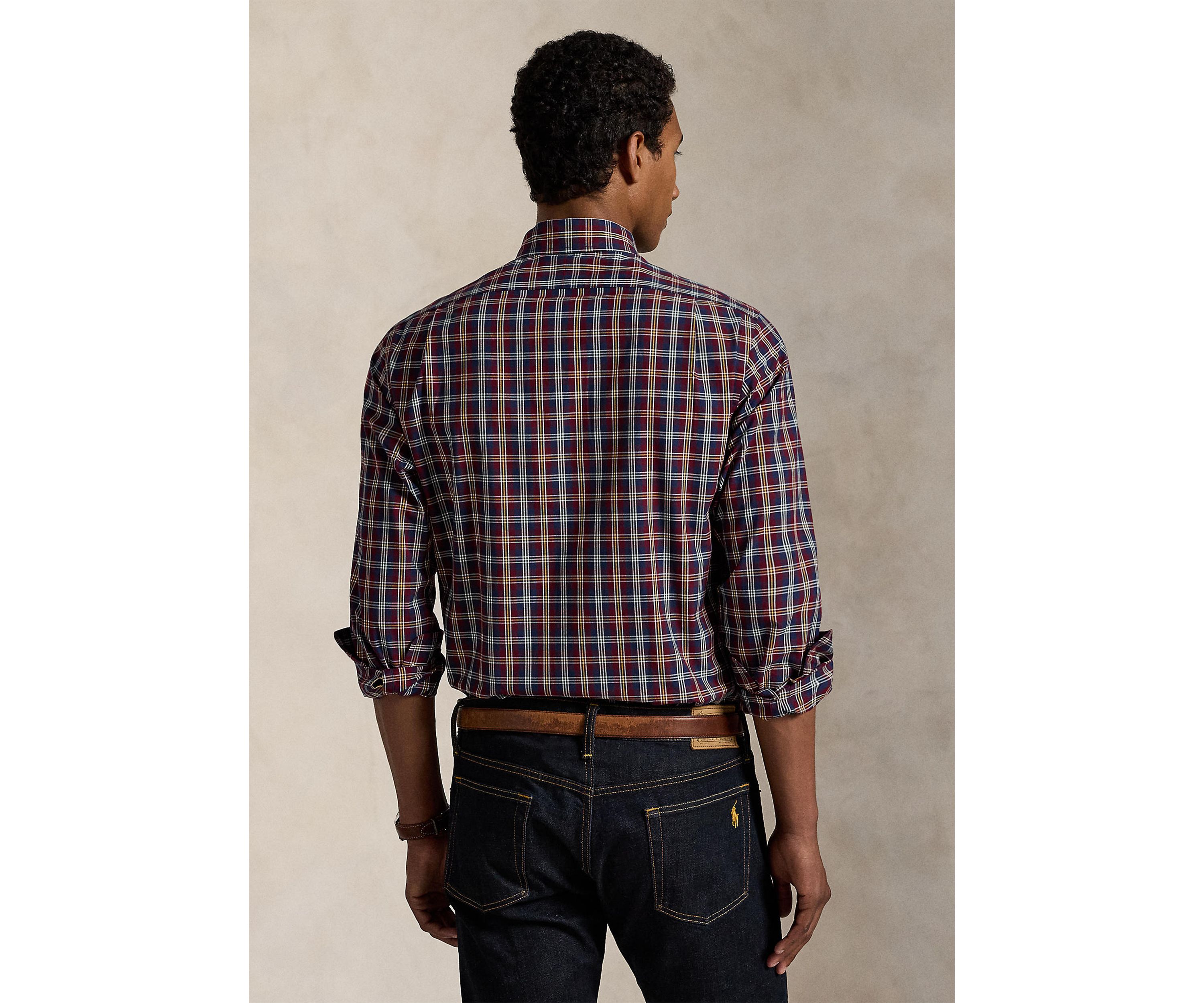 Classic Fit Plaid Poplin Shirt