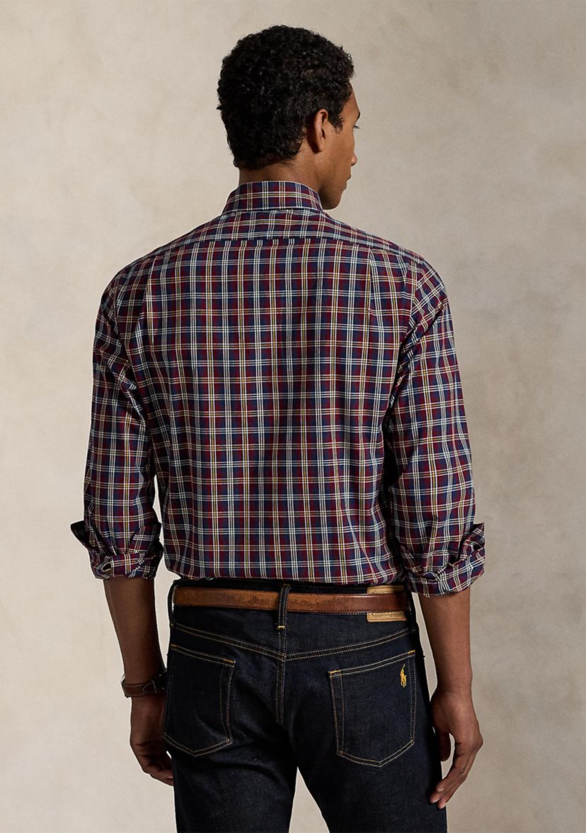 Classic Fit Plaid Poplin Shirt