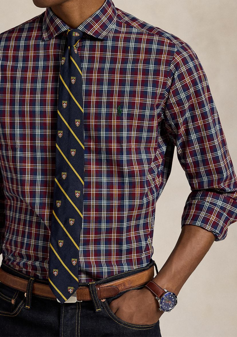 Classic Fit Plaid Poplin Shirt