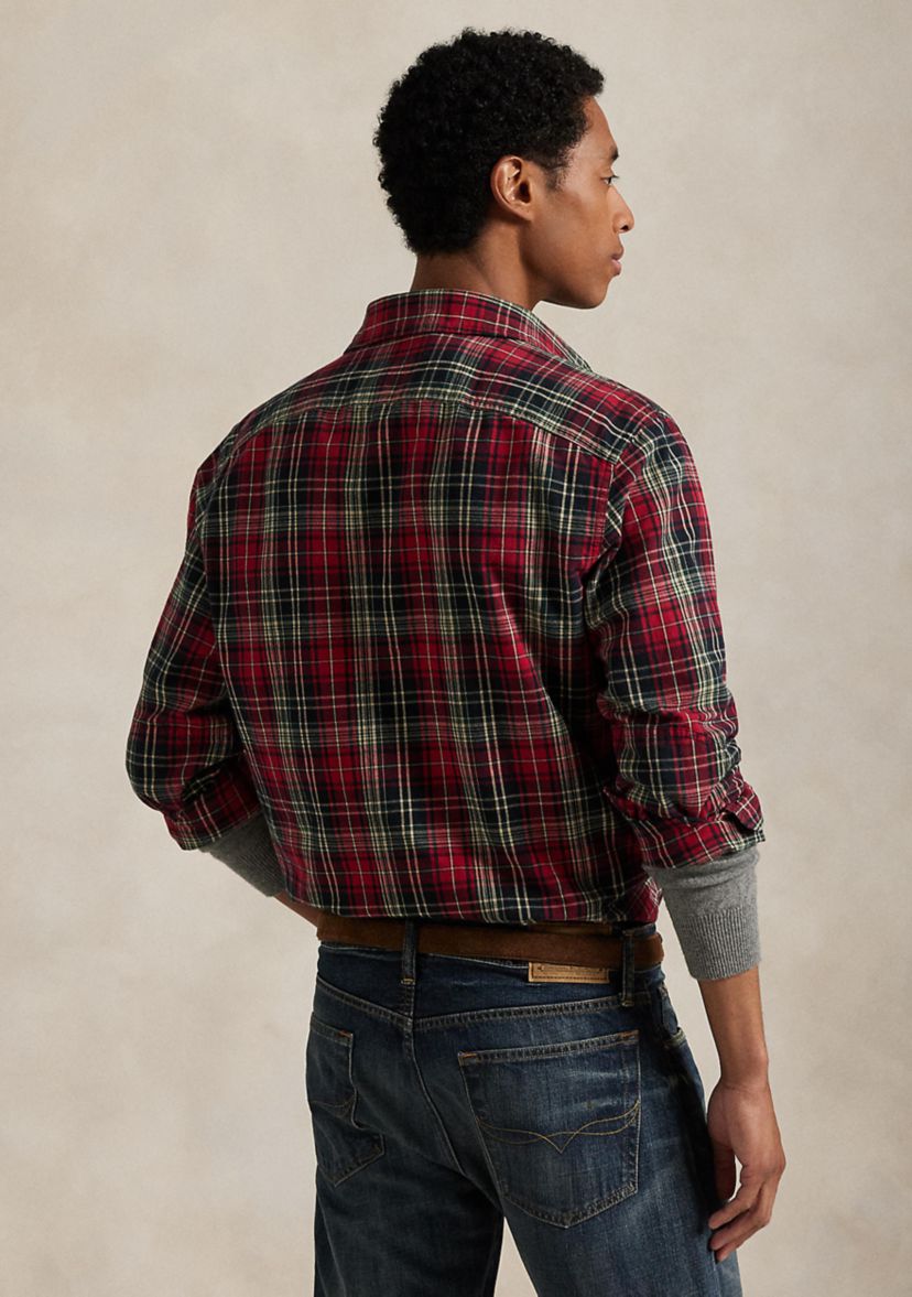 Mens Classic Fit Plaid Oxford Work shirt