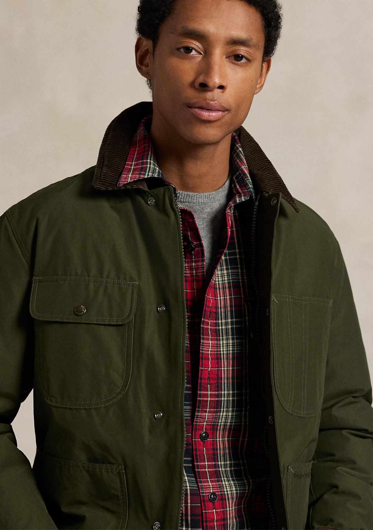 Mens Classic Fit Plaid Oxford Work shirt