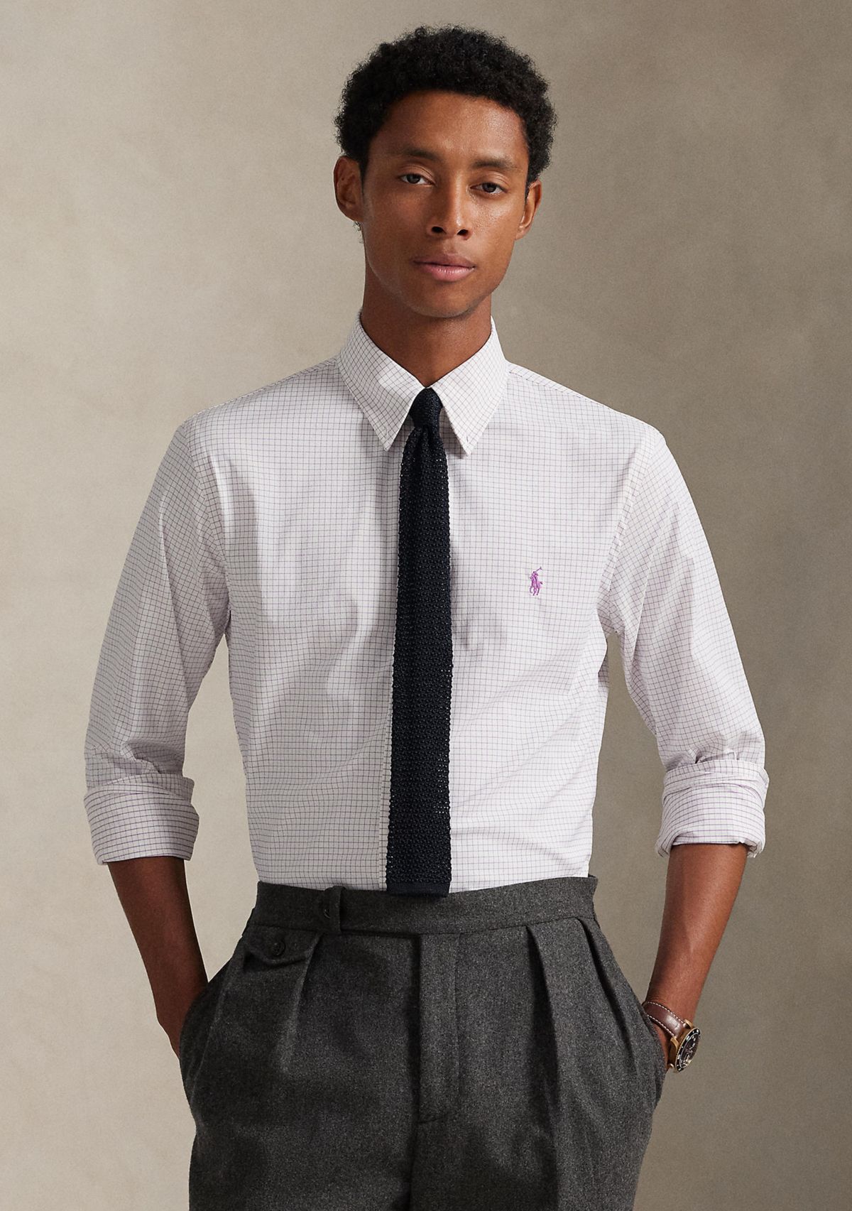 Mens Long Sleeve Oxford Shirt