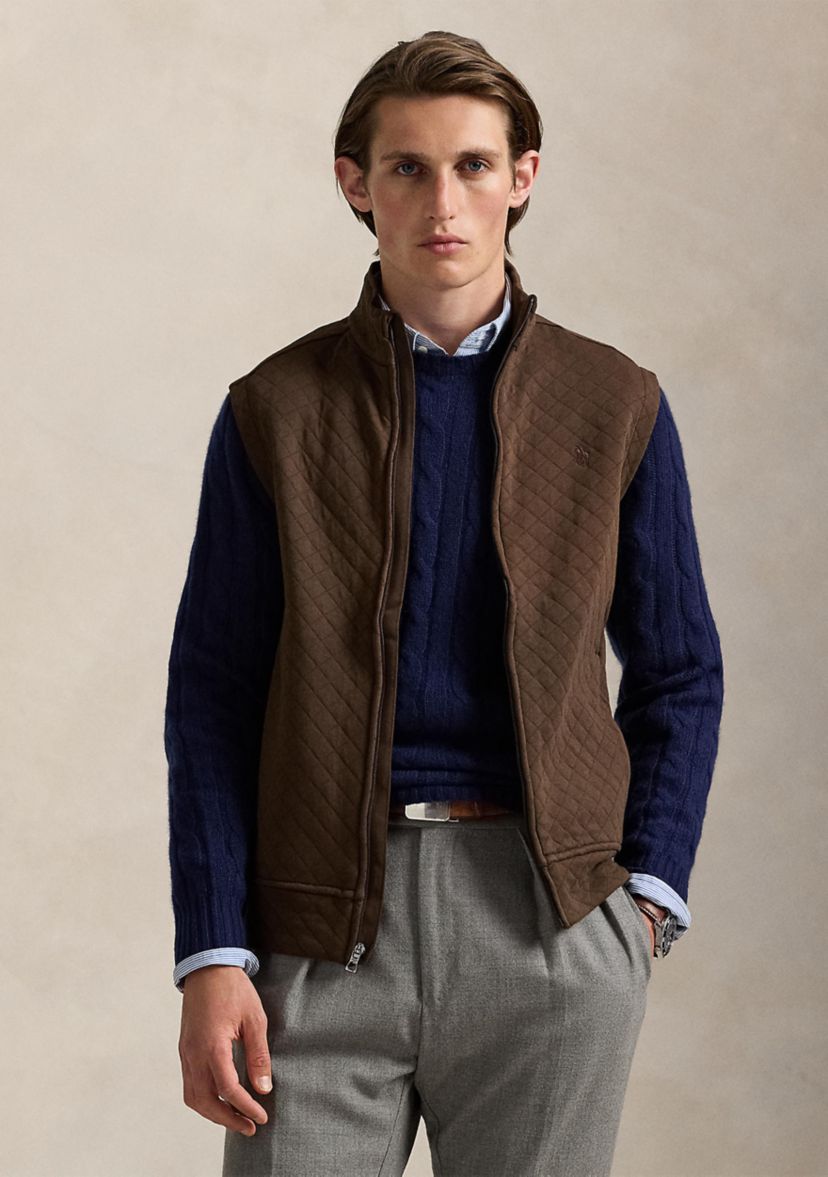 Mens Quilted Double-Knit Jersey Vest