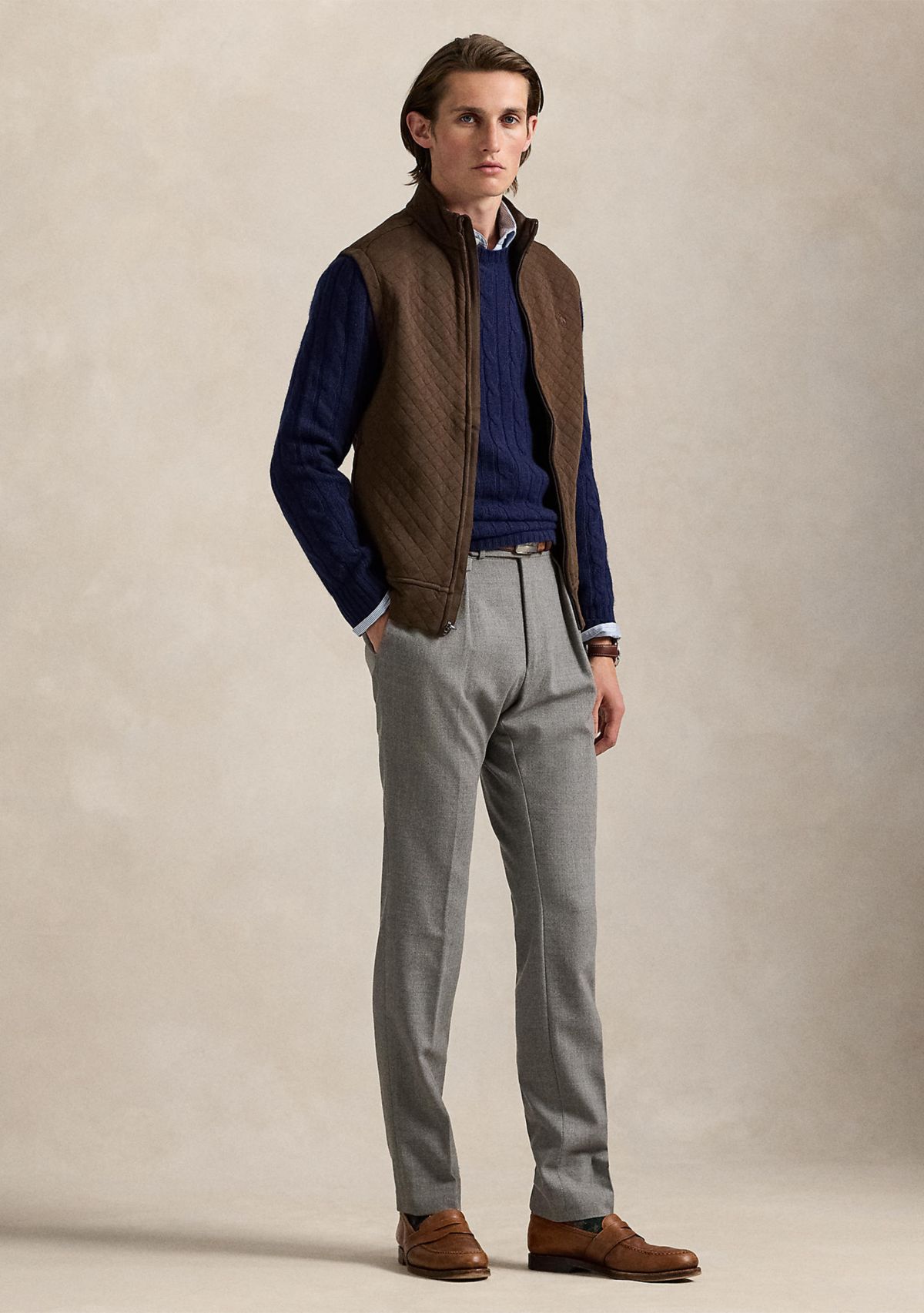 Mens Quilted Double-Knit Jersey Vest