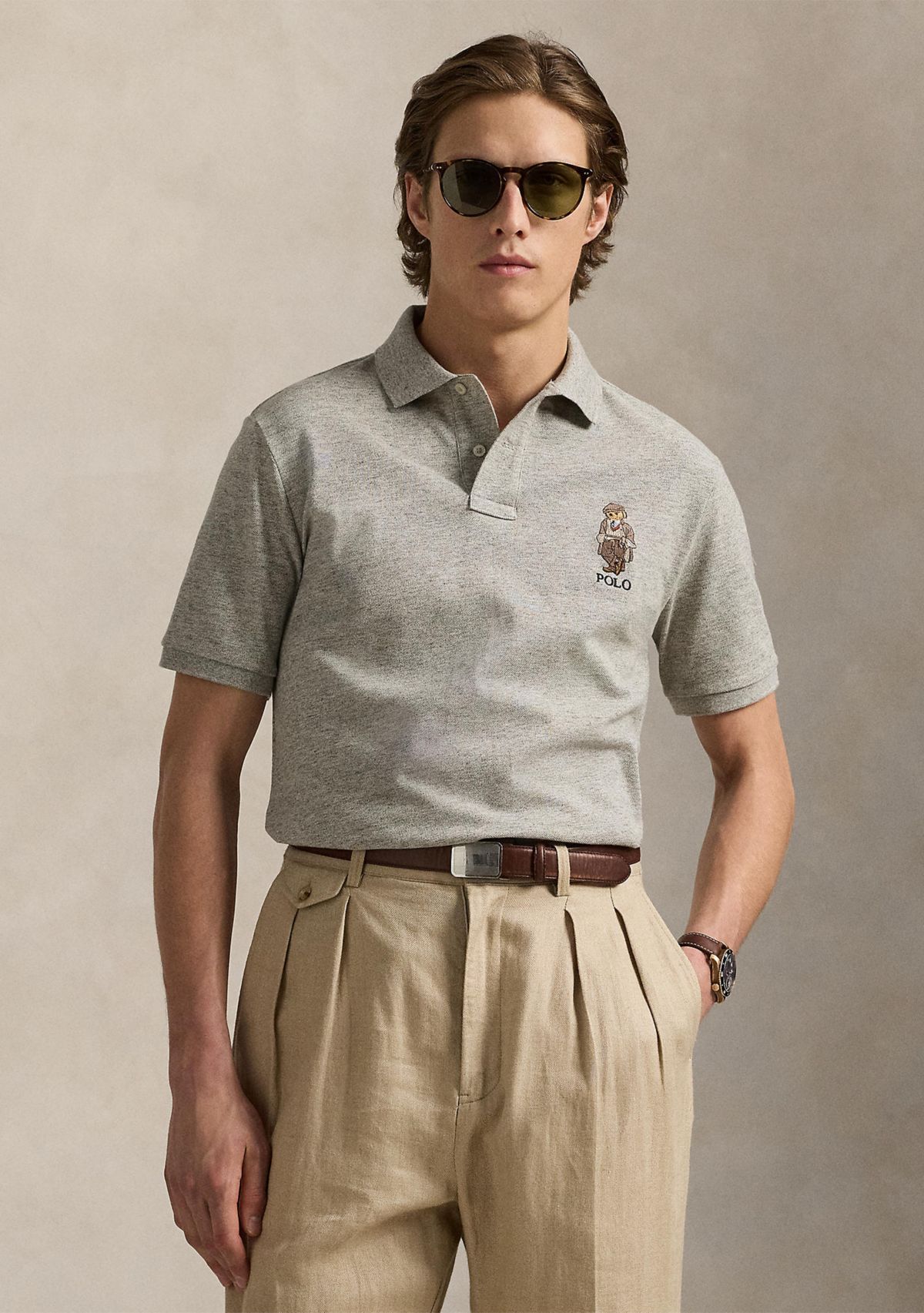 Classic Fit Polo Bear Mesh Polo Shirt