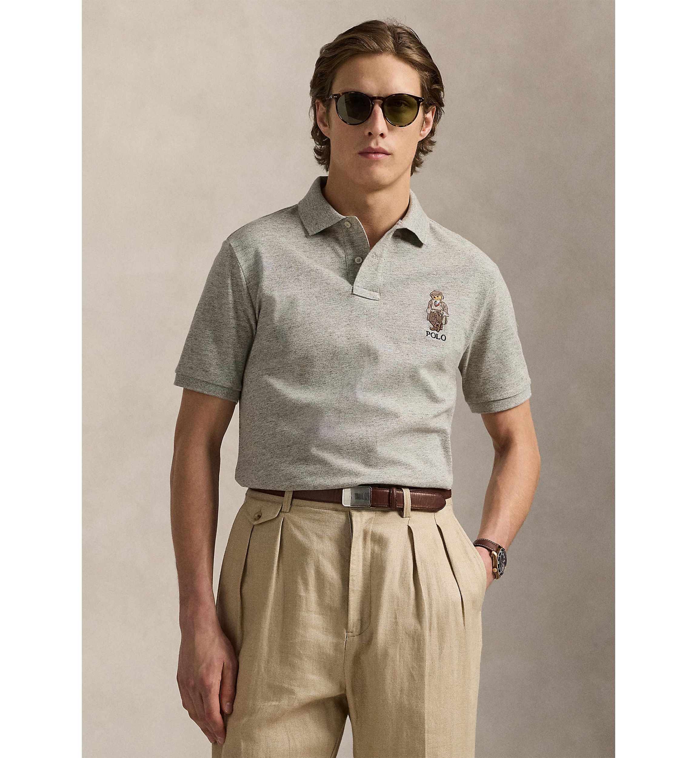 Classic Fit Polo Bear Mesh Polo Shirt