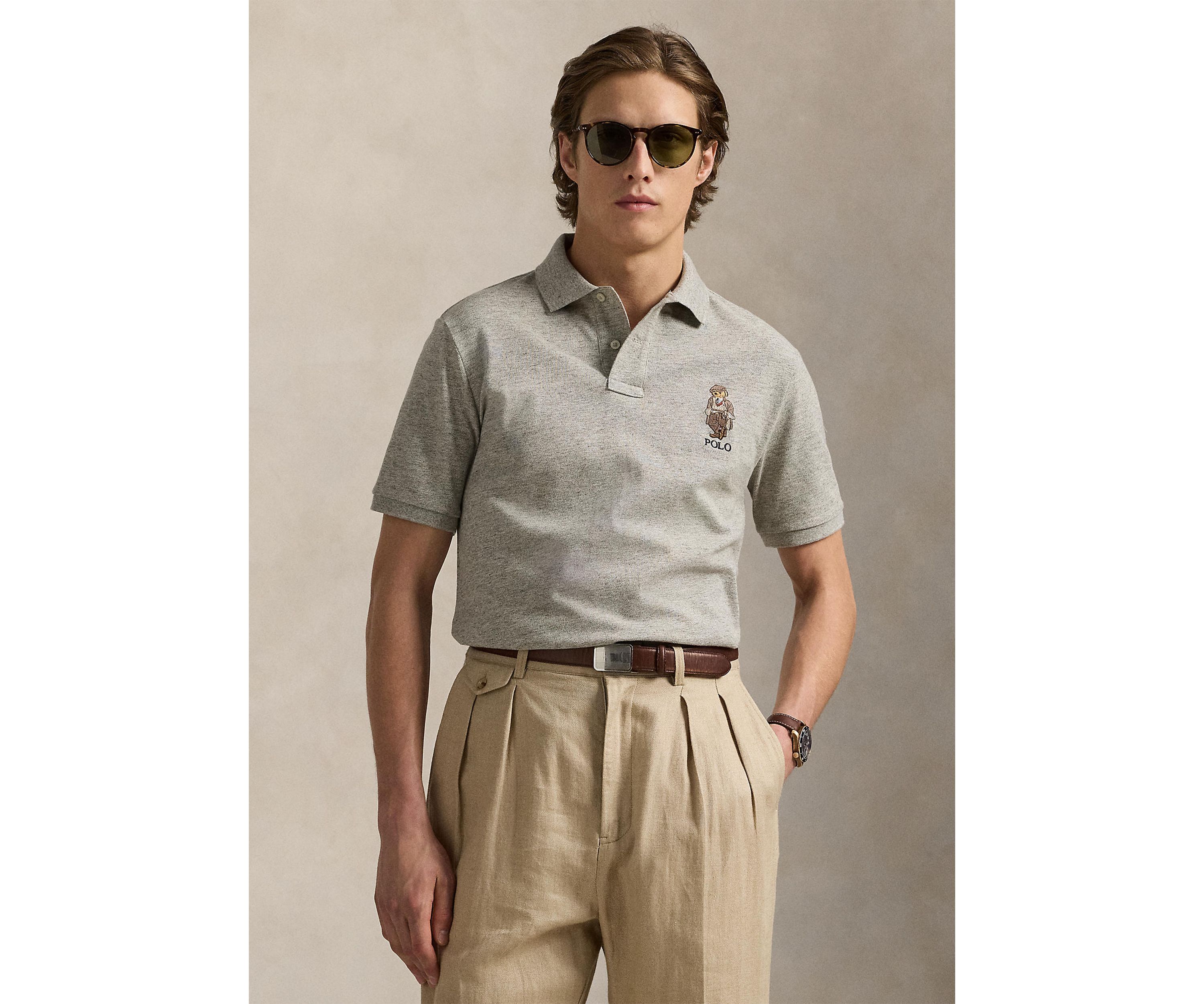 Classic Fit Polo Bear Mesh Polo Shirt