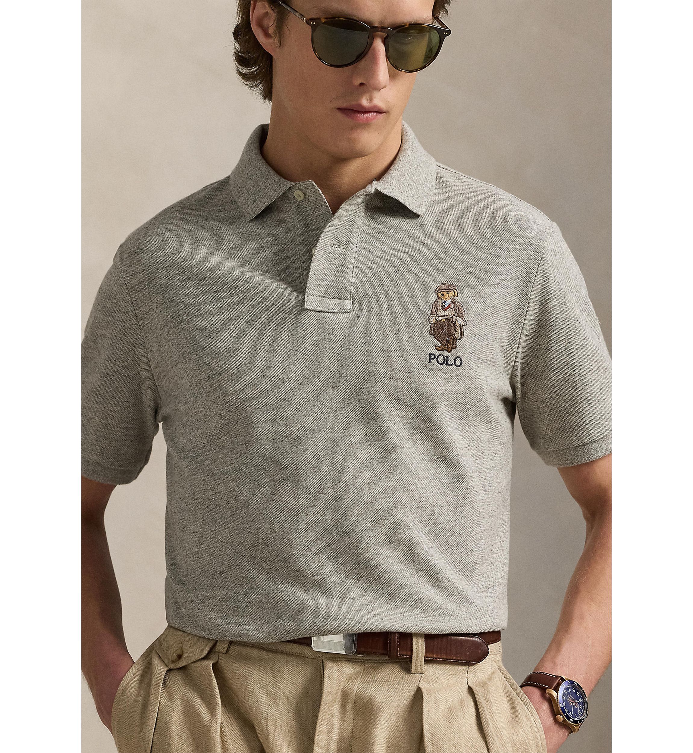 Classic Fit Polo Bear Mesh Polo Shirt