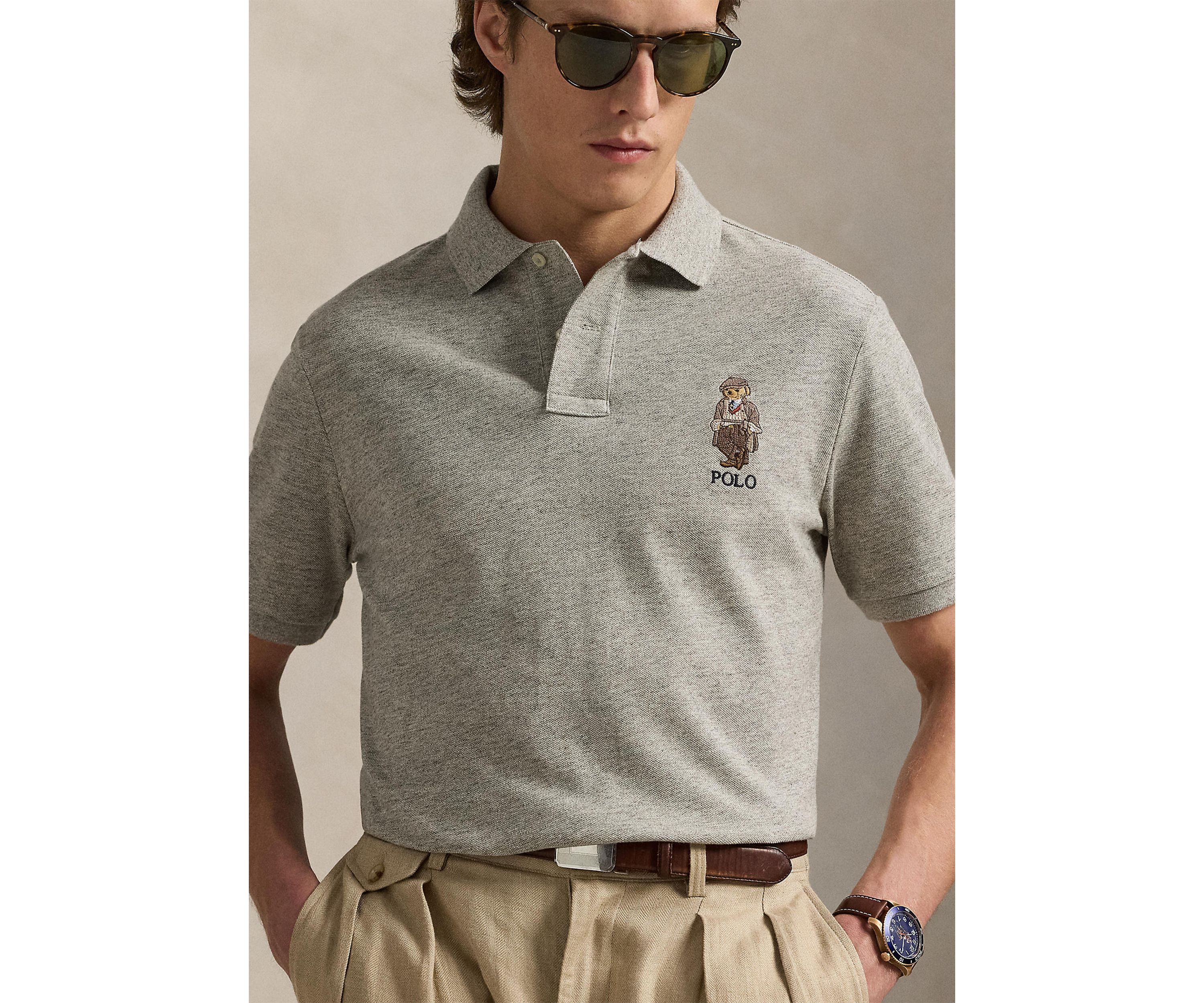 Classic Fit Polo Bear Mesh Polo Shirt