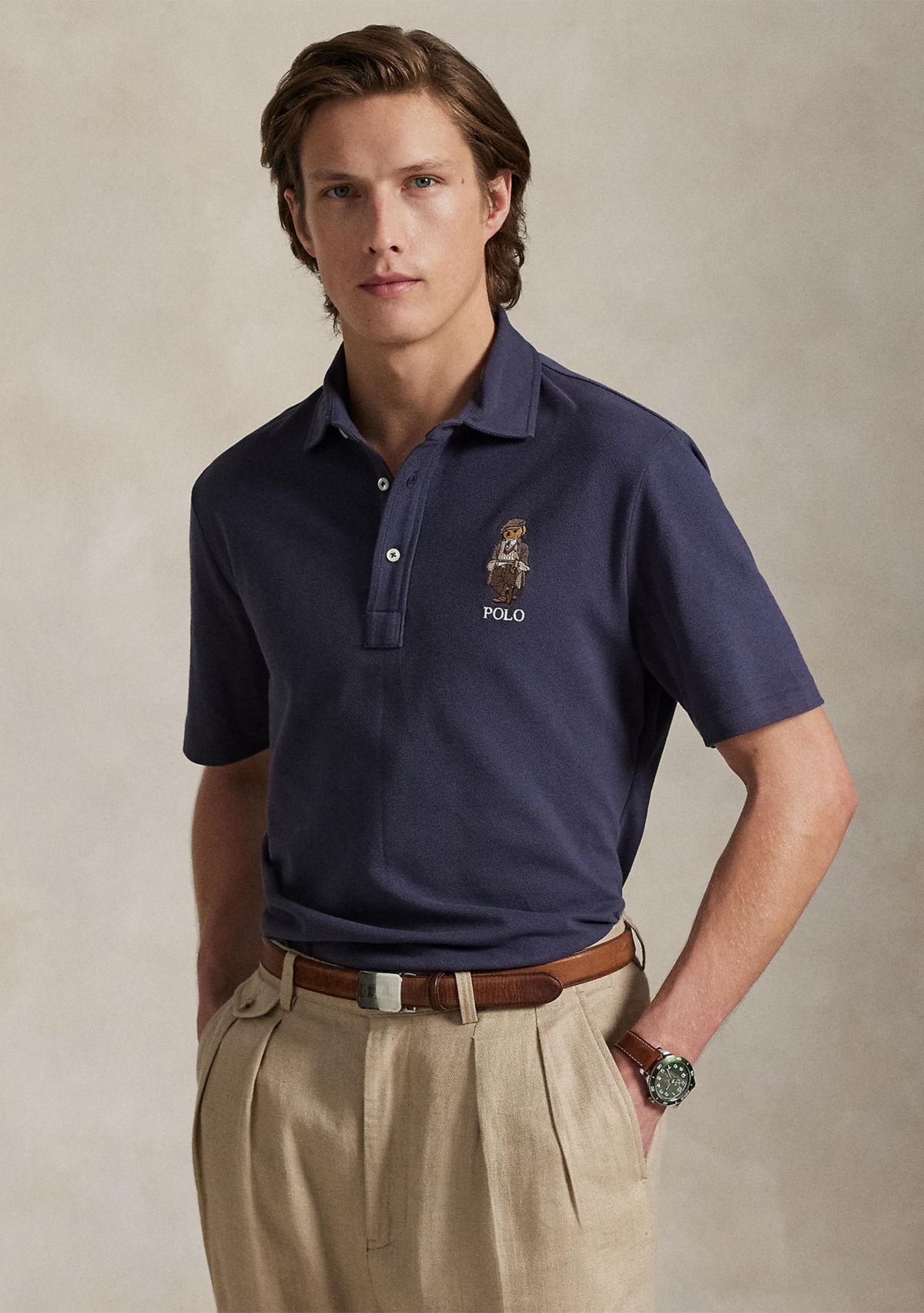 Classic Fit Polo Bear Mesh Polo Shirt