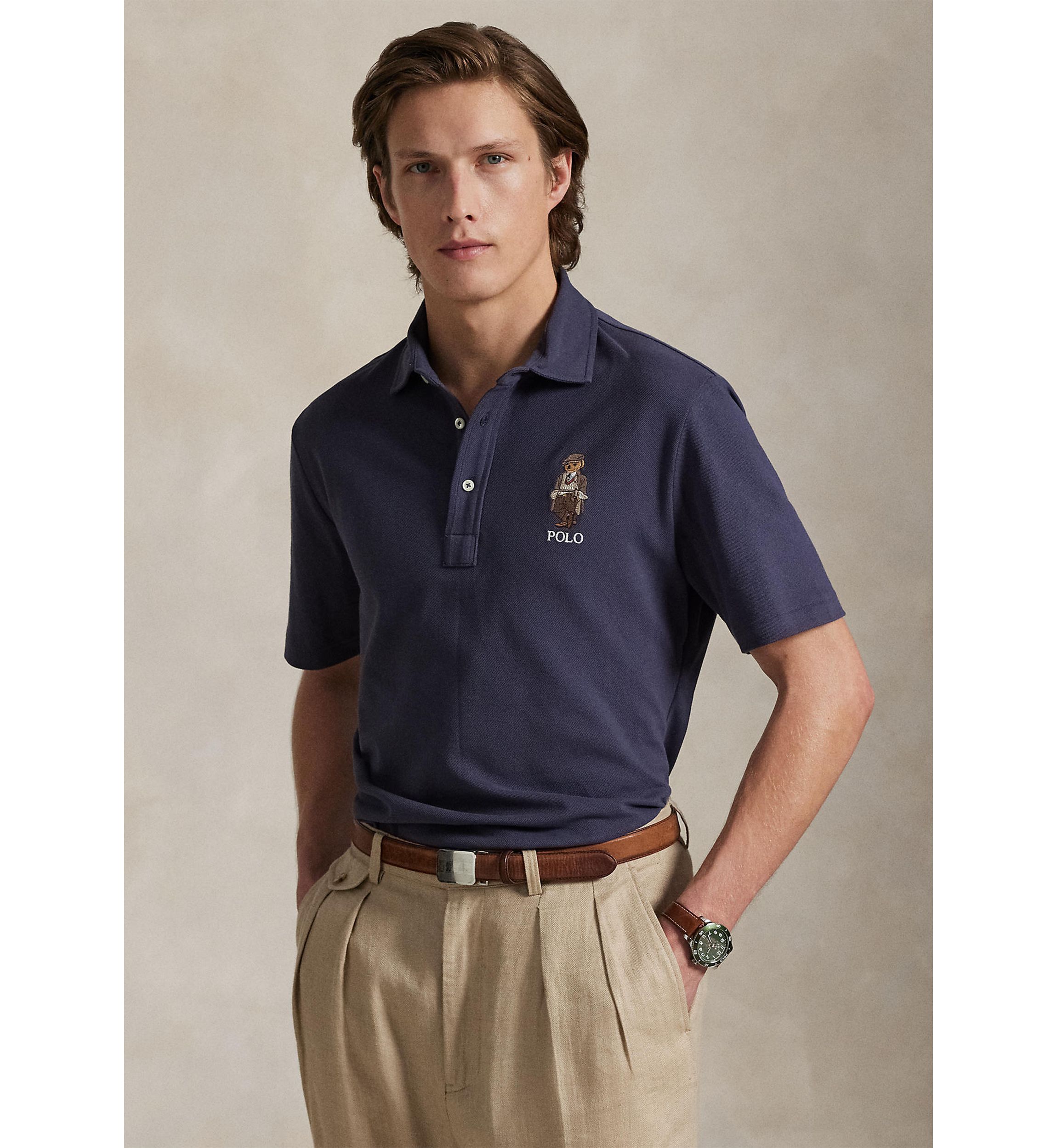 Classic Fit Polo Bear Mesh Polo Shirt