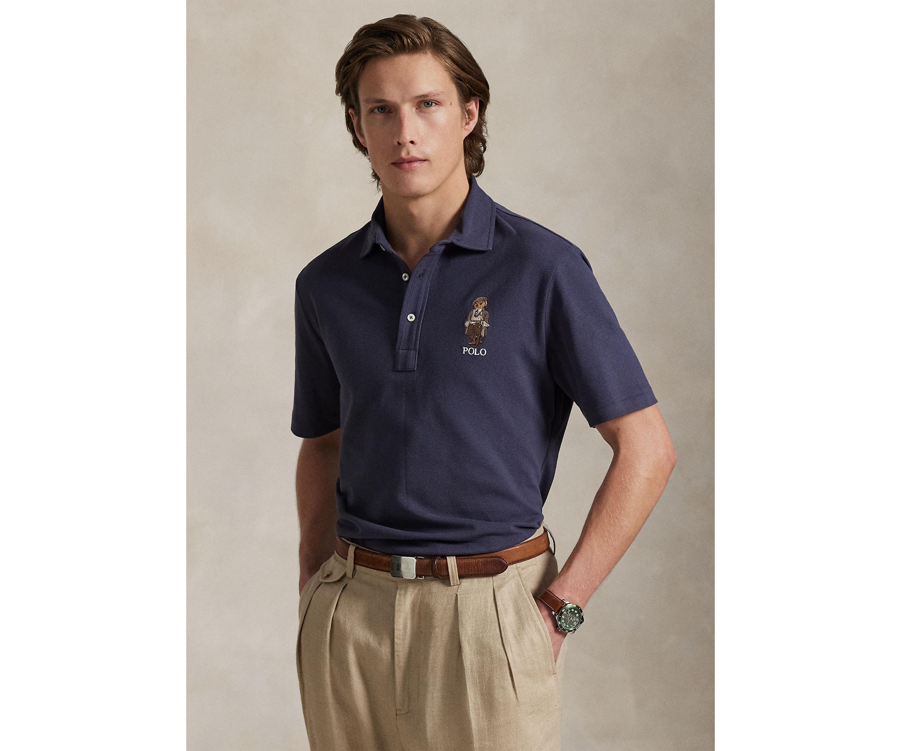 Classic Fit Polo Bear Mesh Polo Shirt