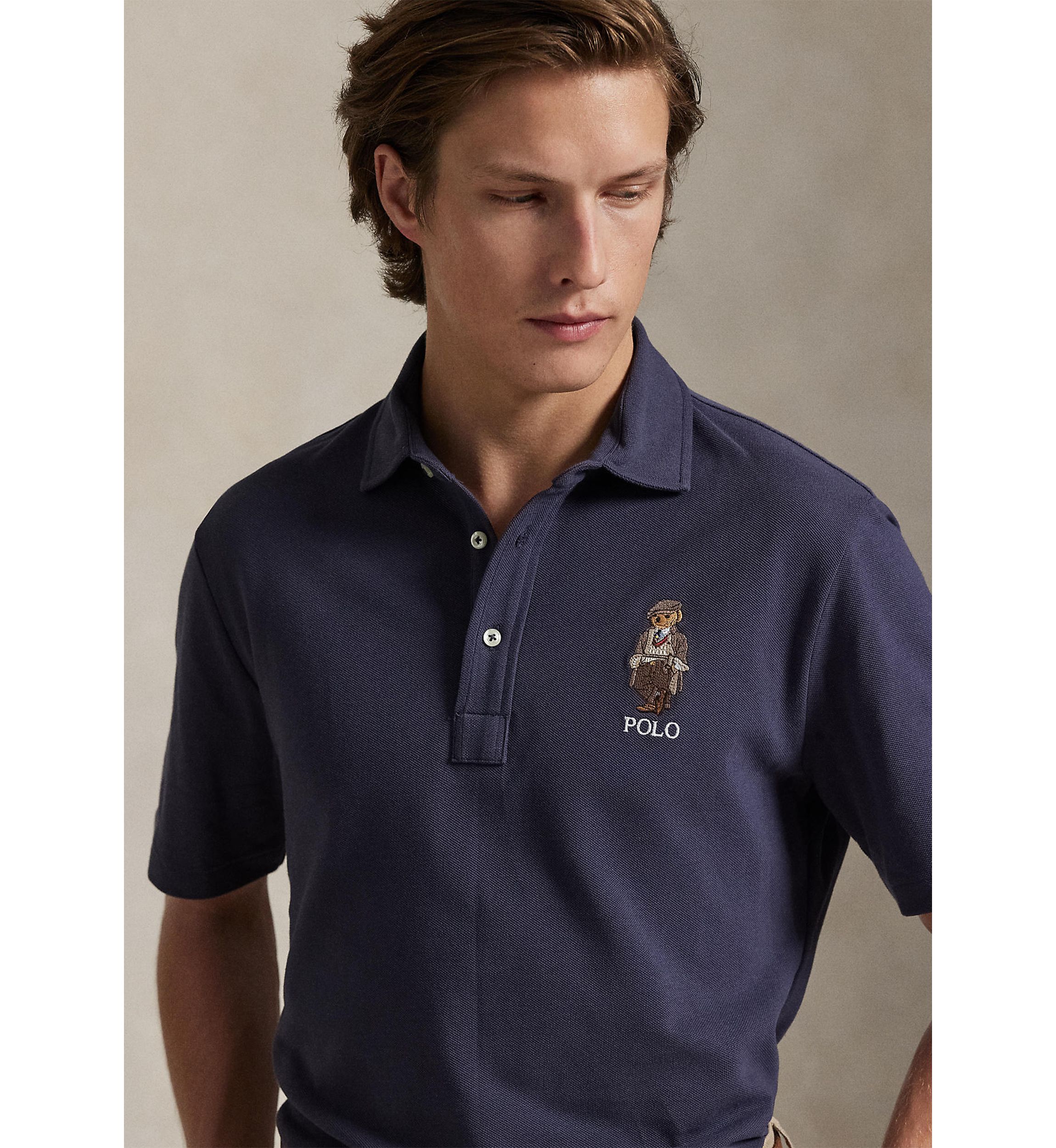 Classic Fit Polo Bear Mesh Polo Shirt