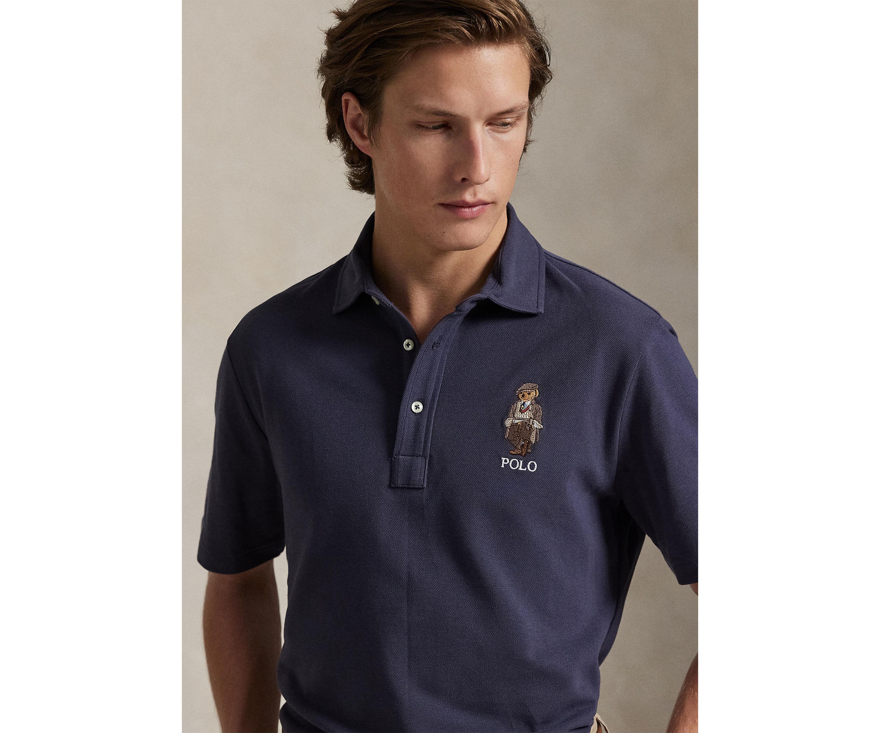 Classic Fit Polo Bear Mesh Polo Shirt