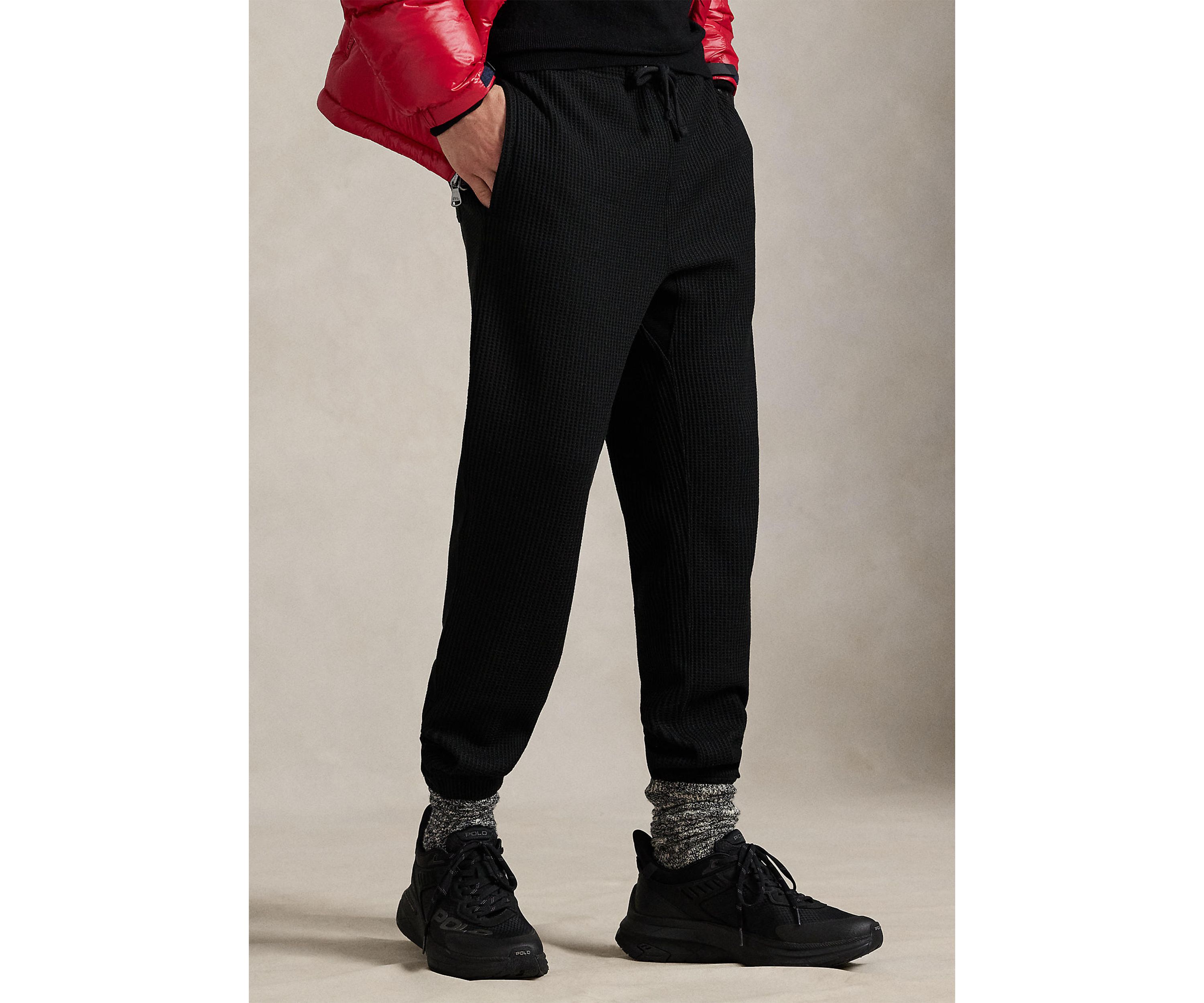 Waffle-Knit Fleece Sweatpants