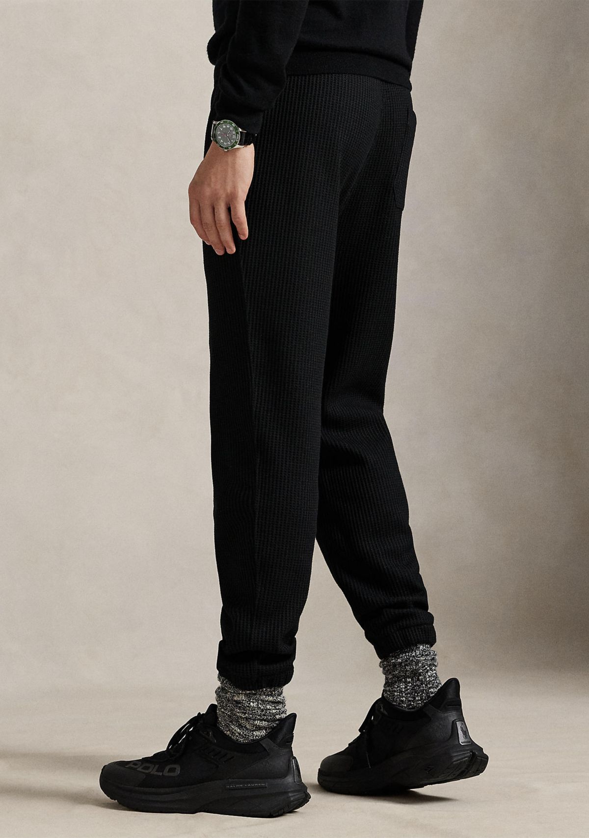 Waffle-Knit Fleece Sweatpants